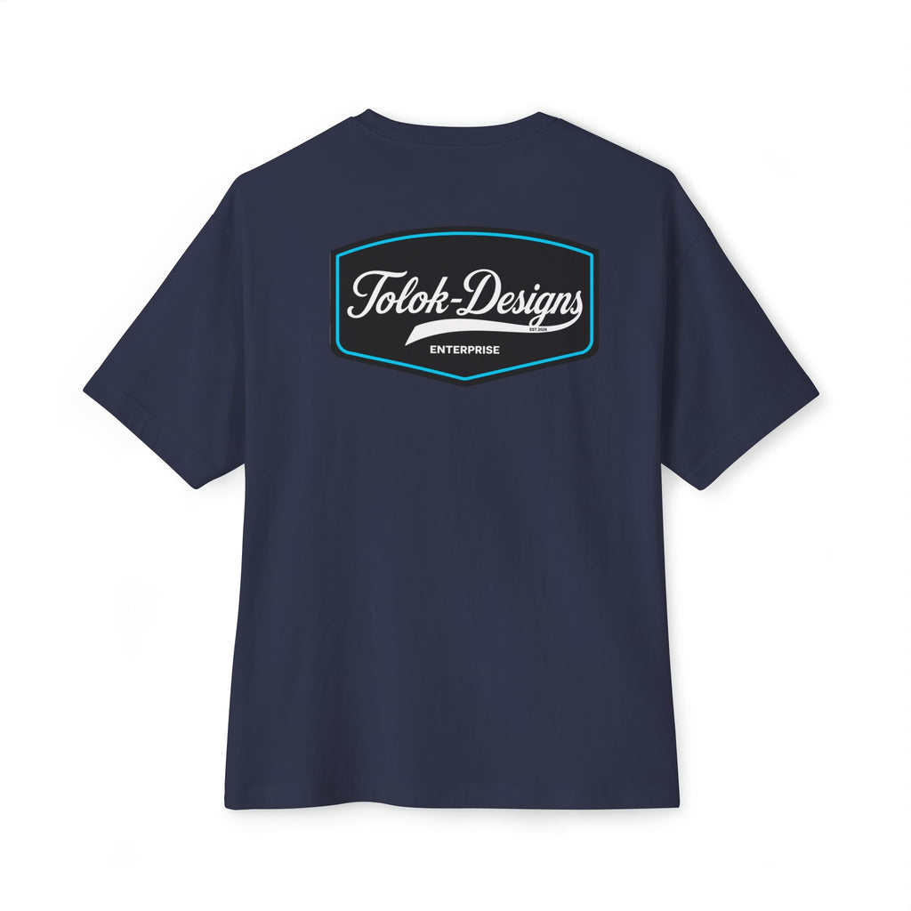 Boxy Tee — Minimal Script Chest Logo Black T‑Shirt