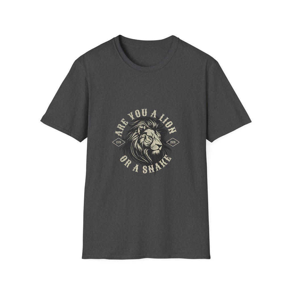 Are You a Lion or a Snake? Graphic Tee — Vintage Lion Emblem T-Shirt