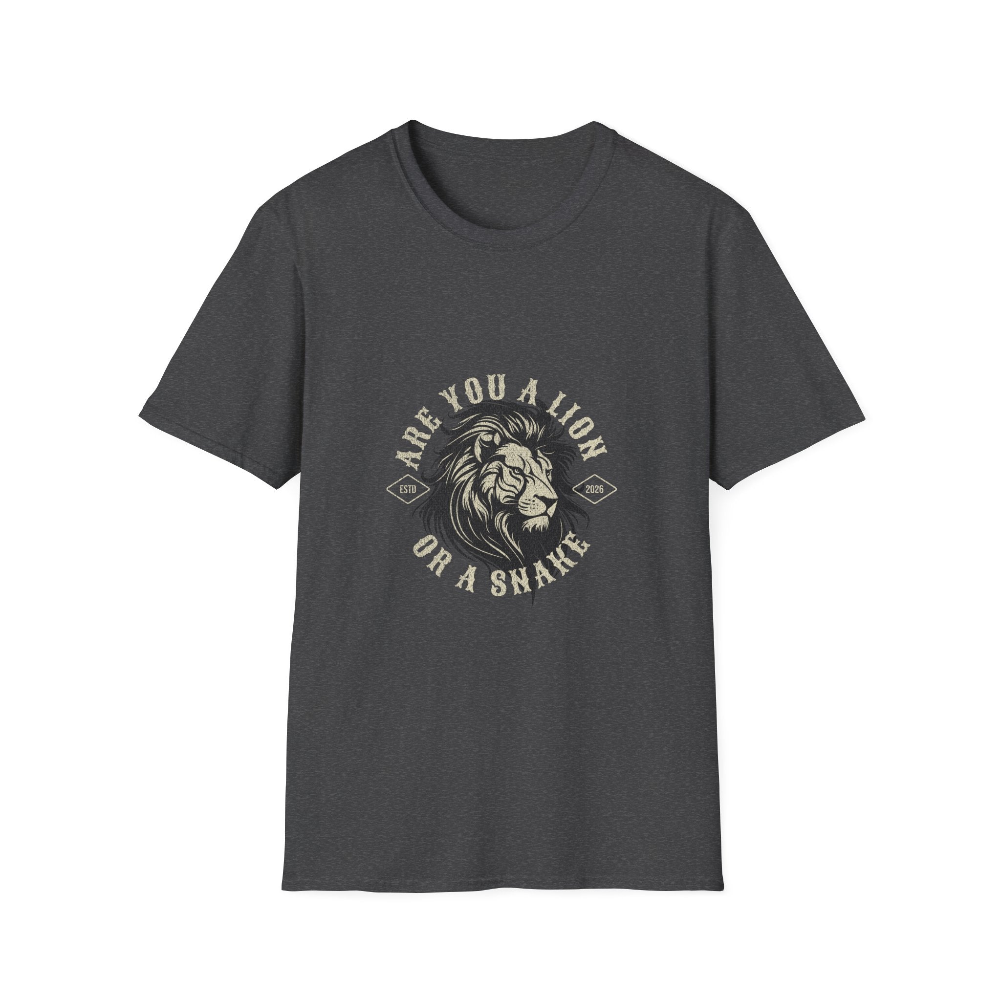 Are You a Lion or a Snake? Graphic Tee — Vintage Lion Emblem T-Shirt