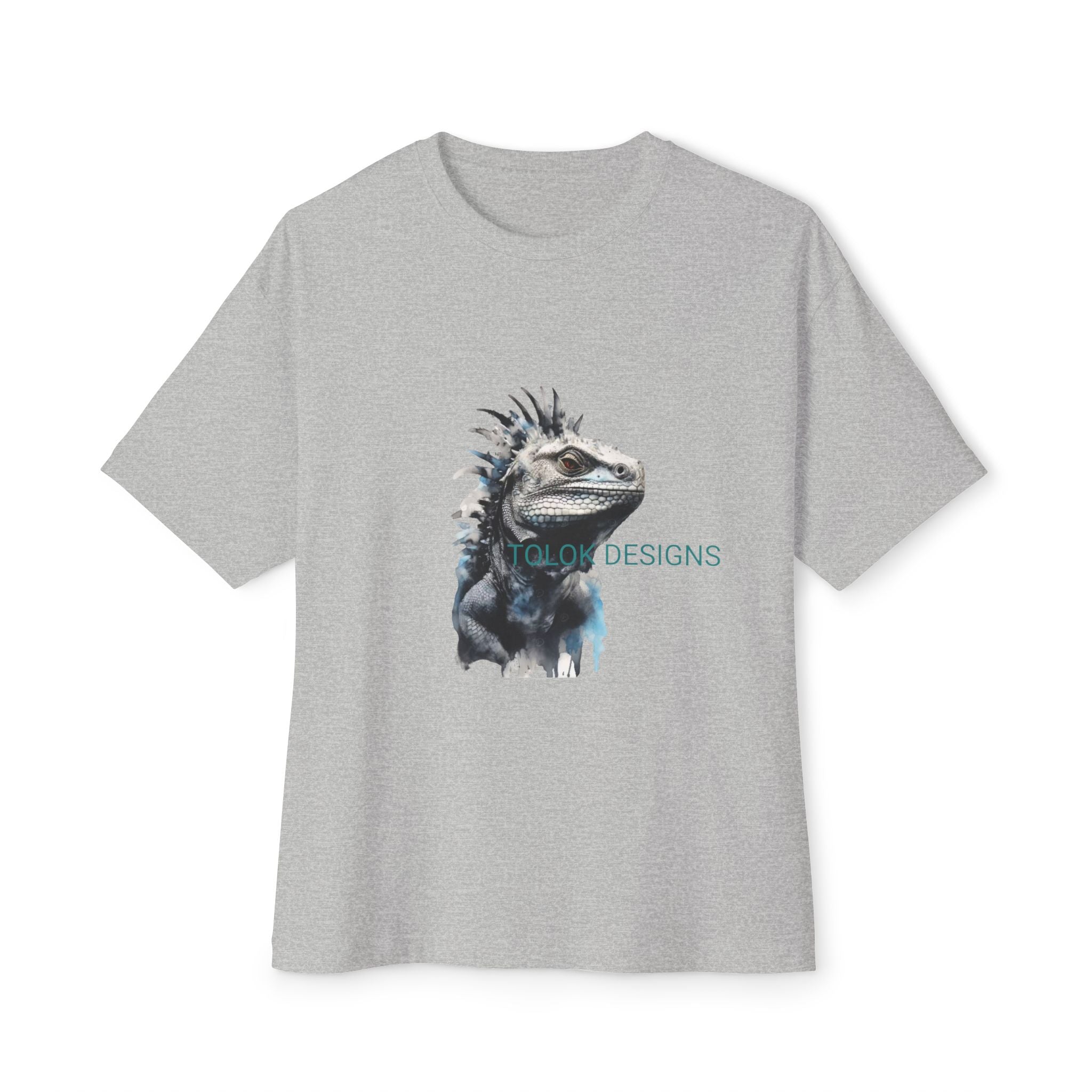 Iguana Portrait Tee — Botanical Watercolor Reptile T-Shirt