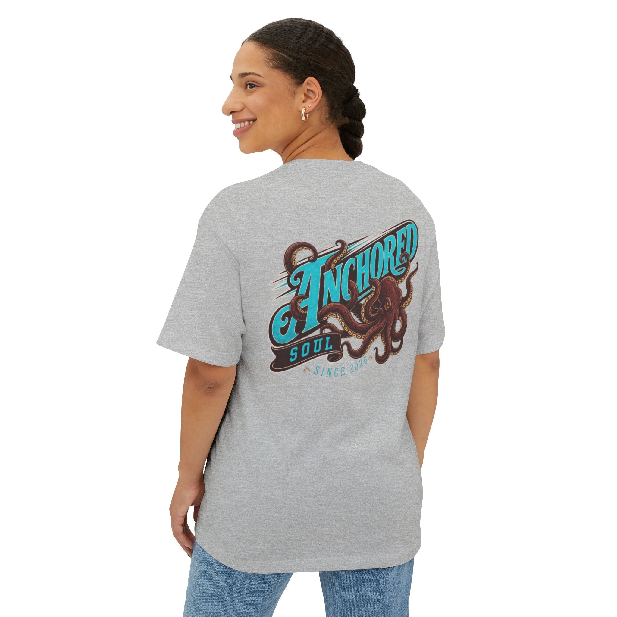 Anchored Soul Octopus Tee — Graphic Oversized Boxy T-Shirt