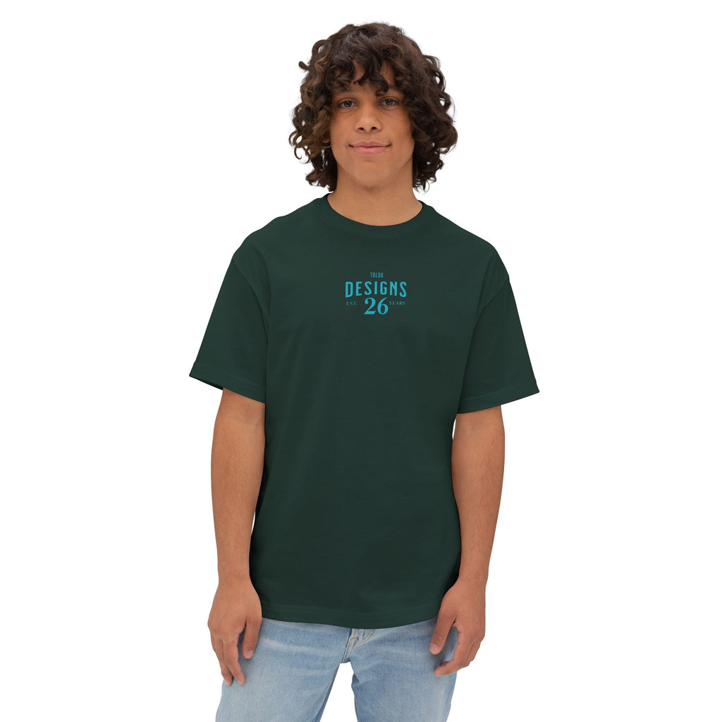Designs 26 Graphic Tee — Minimal Retro Logo Oversized Boxy T‑Shirt