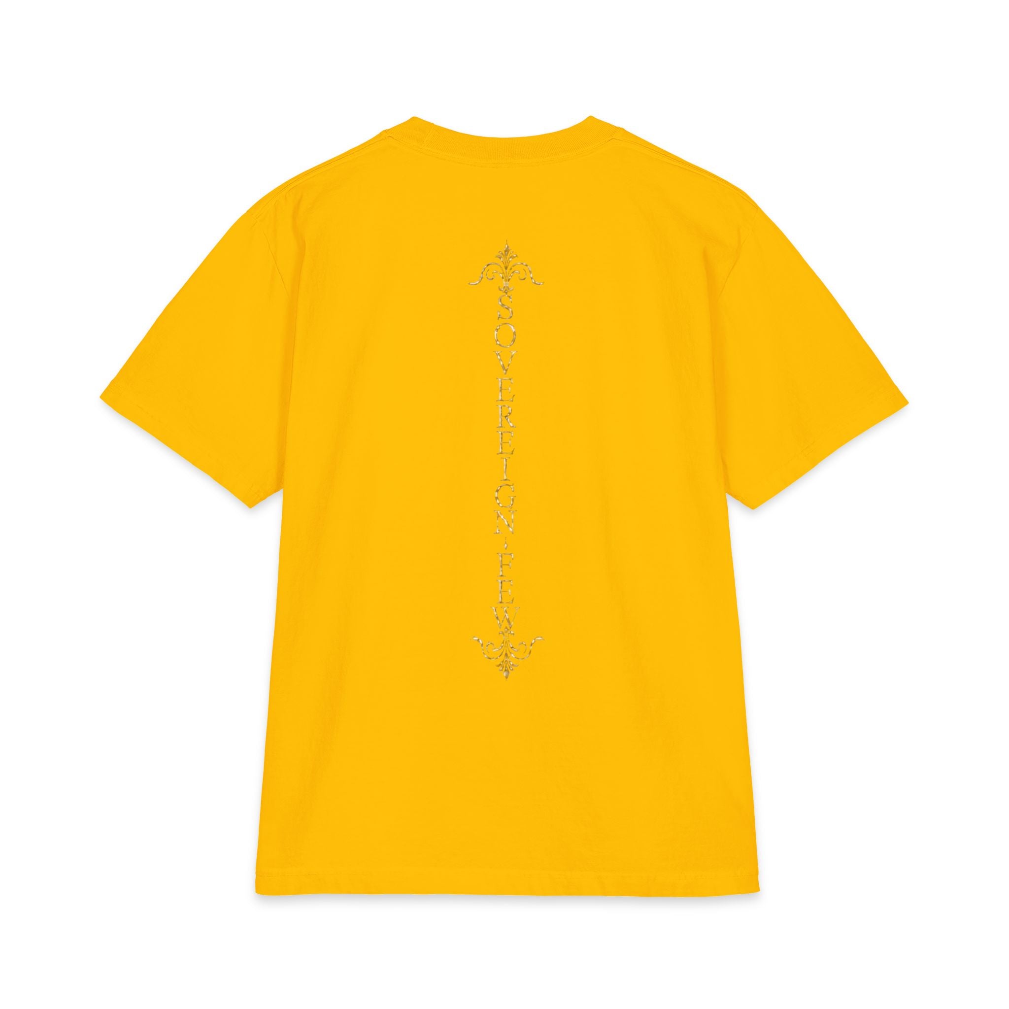 Sovereign Blessings T‑Shirt — Ornate Gold Script Short Sleeve