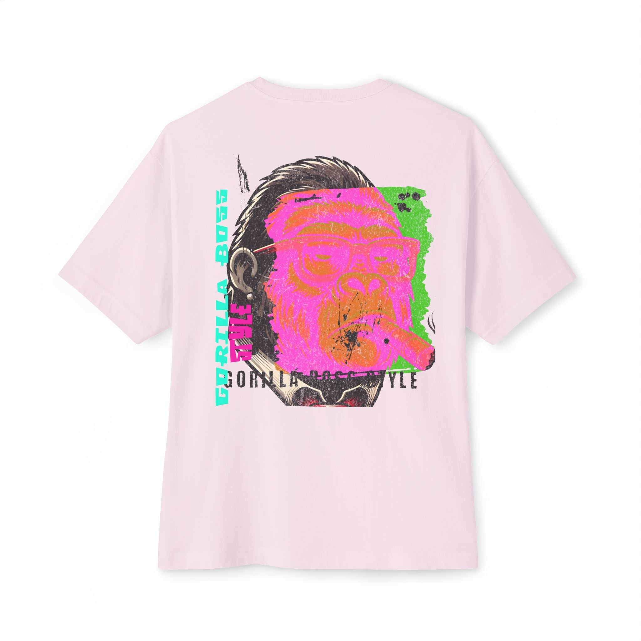 Graphic Tee — Neon Glitch Portrait Boxy T-Shirt