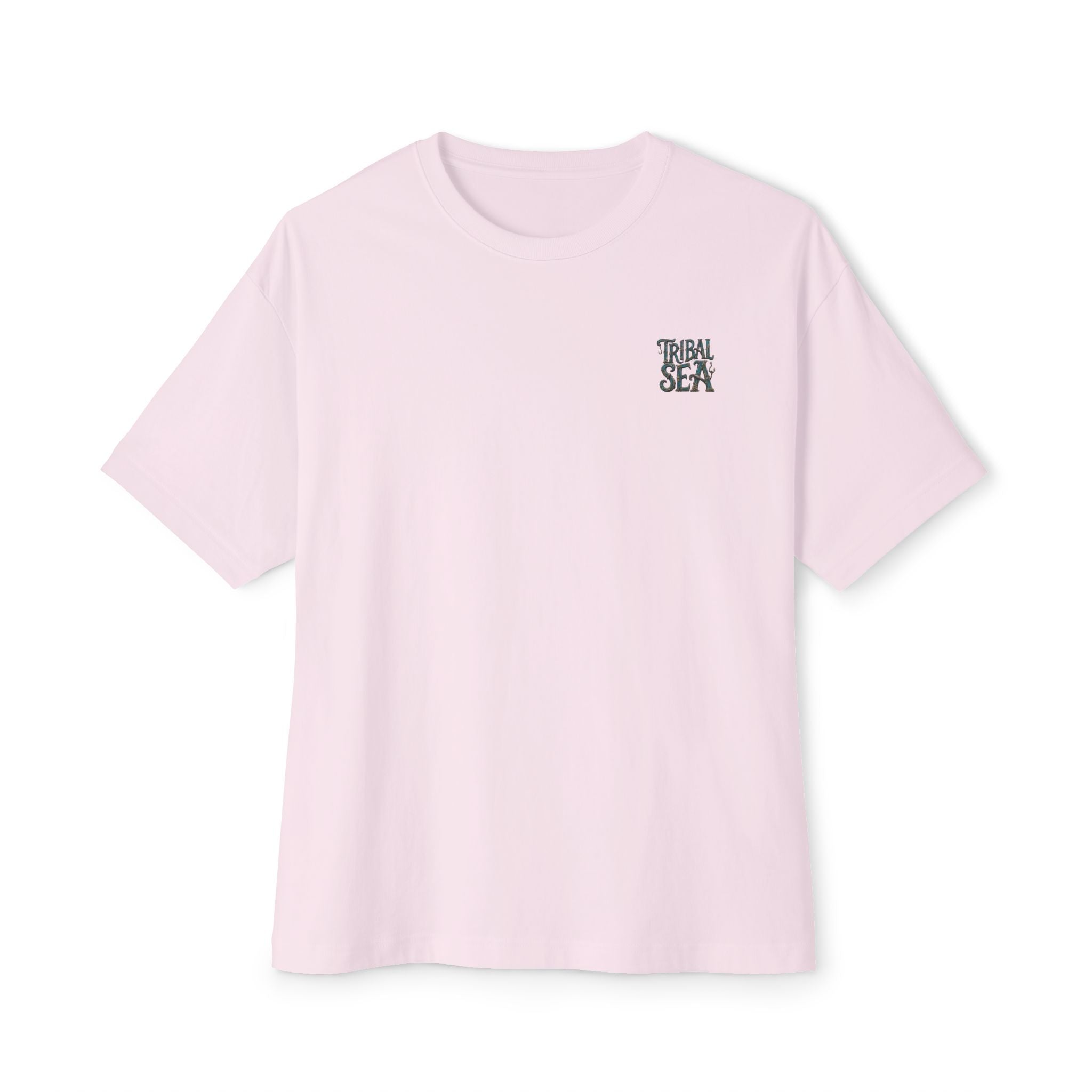 Tribal Sea Boxy Tee — Oversized Graphic T-Shirt with 'Tribal Sea' Back Print