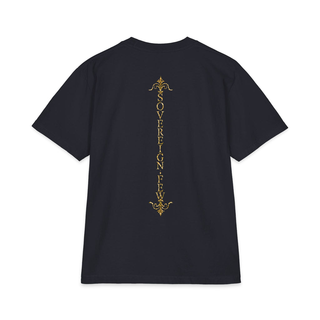 Sovereign Blessings T‑Shirt — Ornate Gold Script Short Sleeve