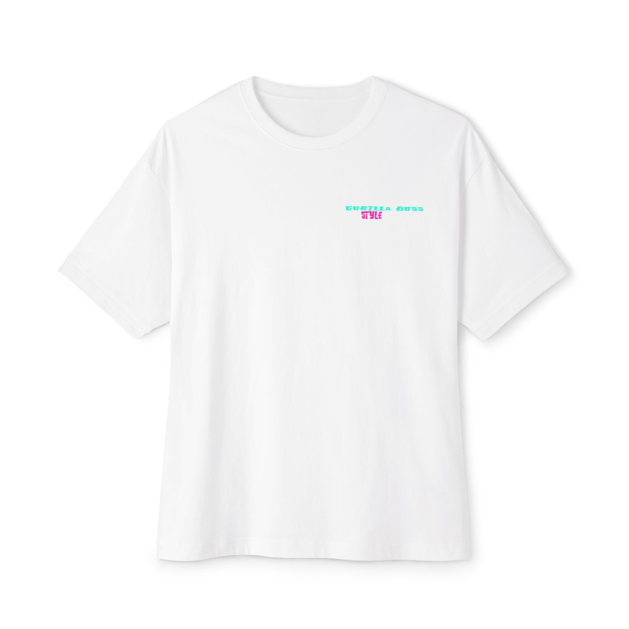 Graphic Tee — Neon Glitch Portrait Boxy T-Shirt