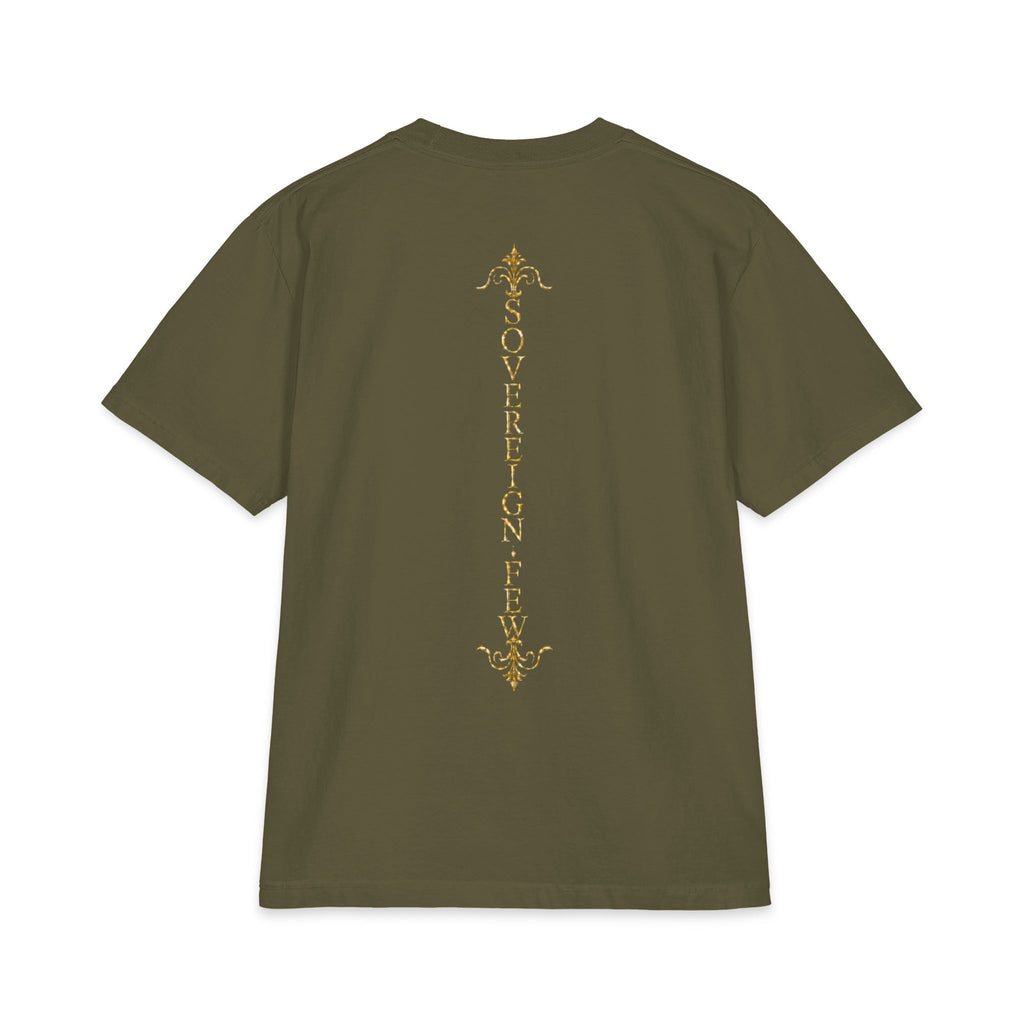 Sovereign Blessings T‑Shirt — Ornate Gold Script Short Sleeve