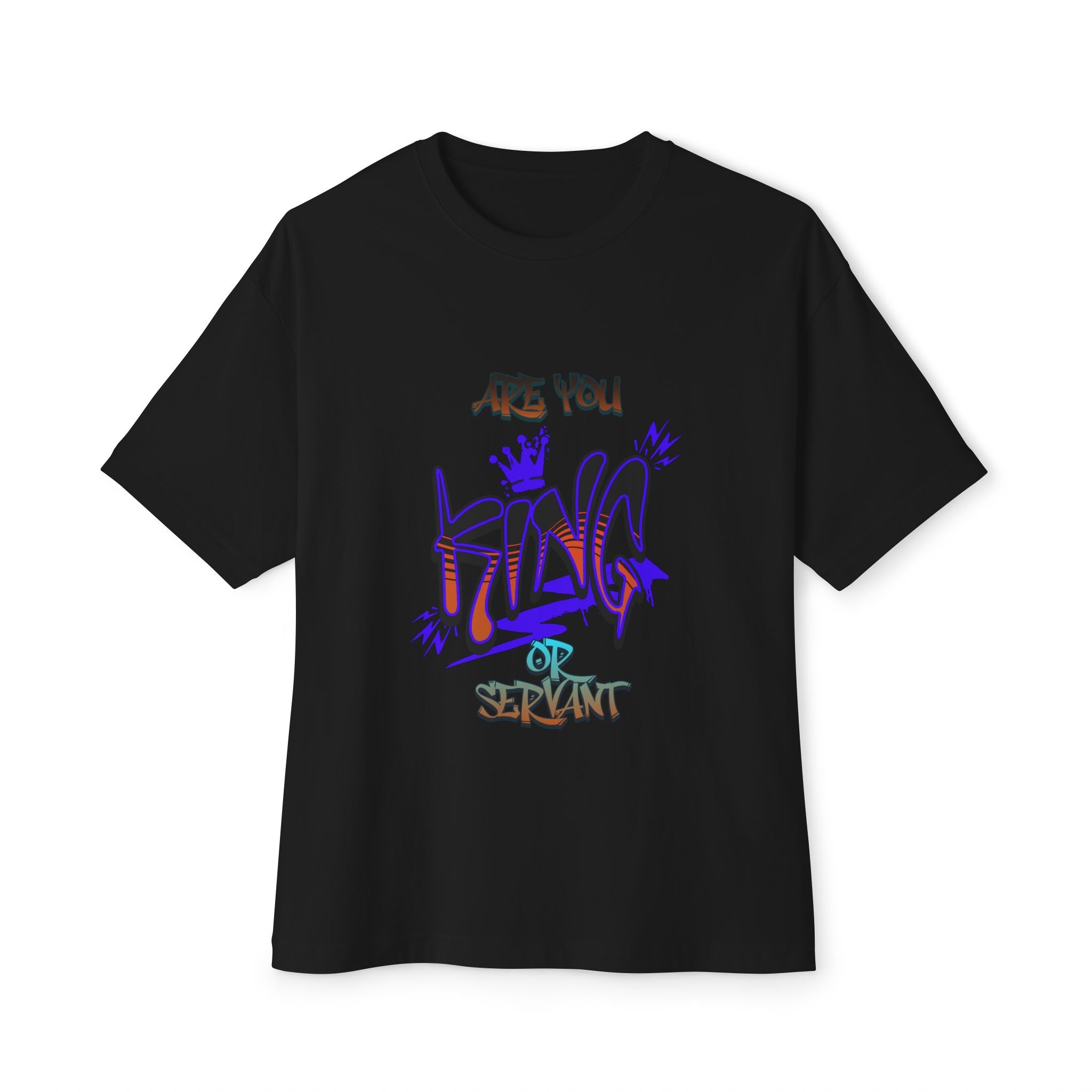 King Graffiti Tee — "Are You King" Streetwear Boxy T‑Shirt