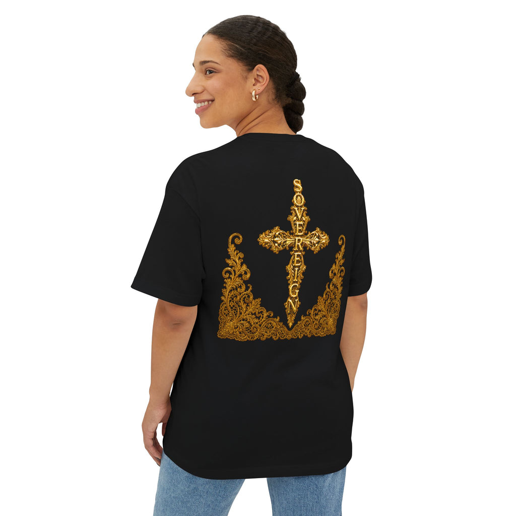 Sovereign Gold Cross T‑Shirt — Ornate Religious Graphic Tee