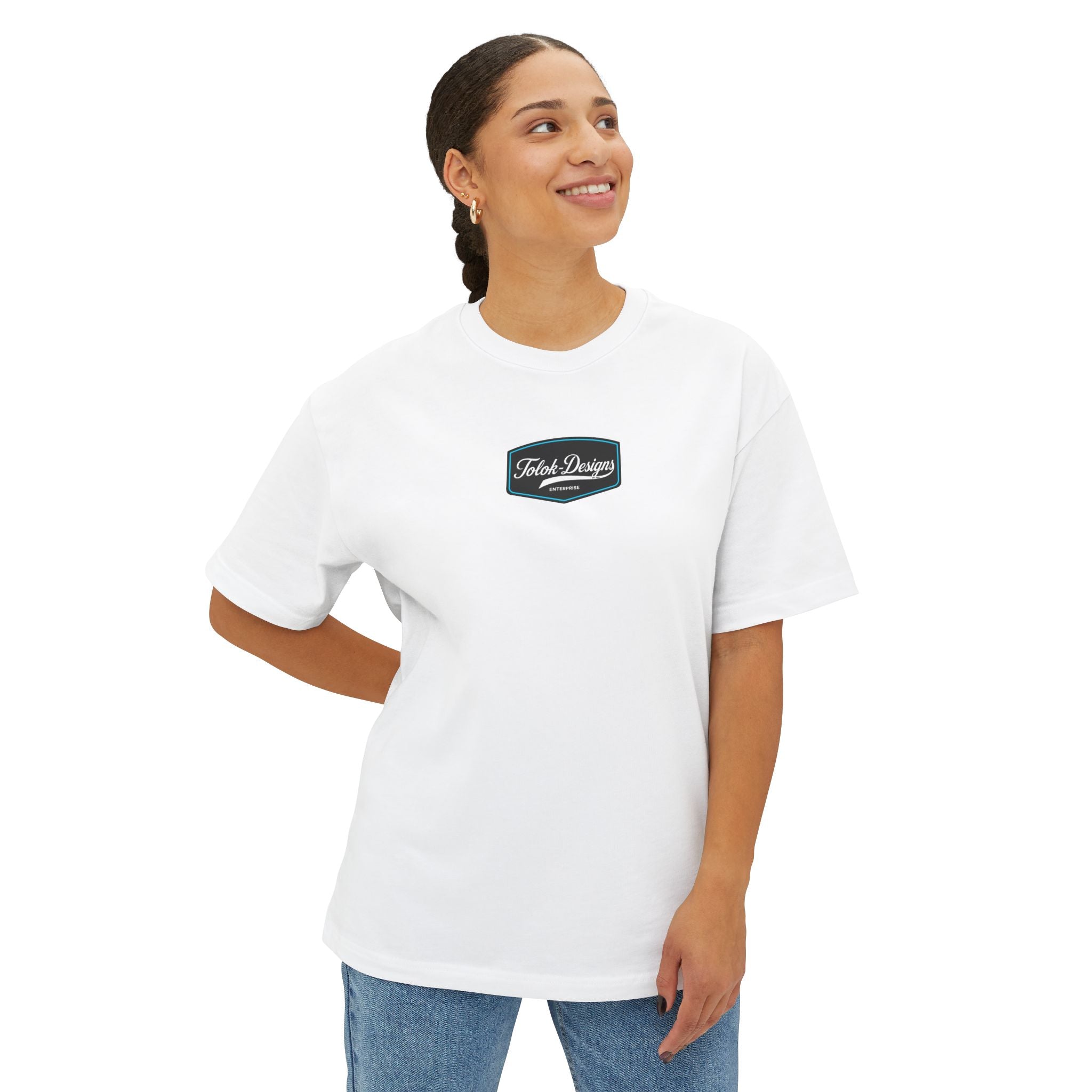 Vintage Patch Tee — "Fresh Design" Chest Logo Boxy T‑Shirt