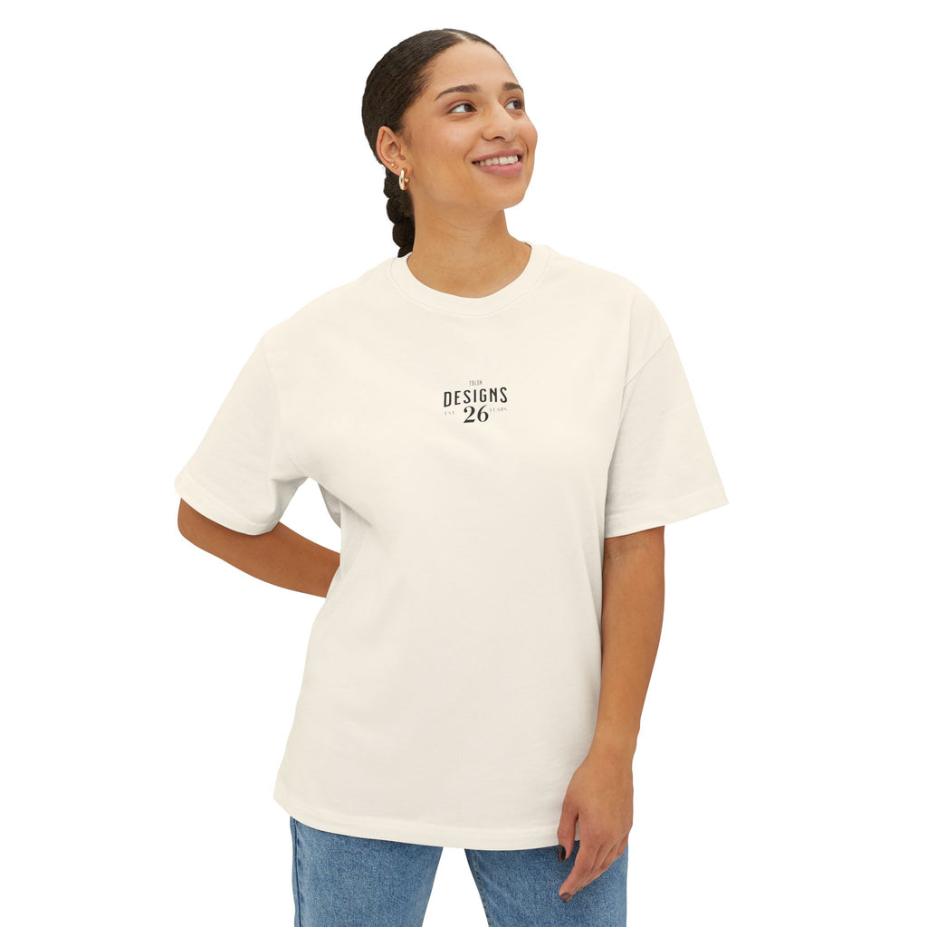 Boxy Tee - 'Designs 26' Minimal Logo Oversized T-Shirt