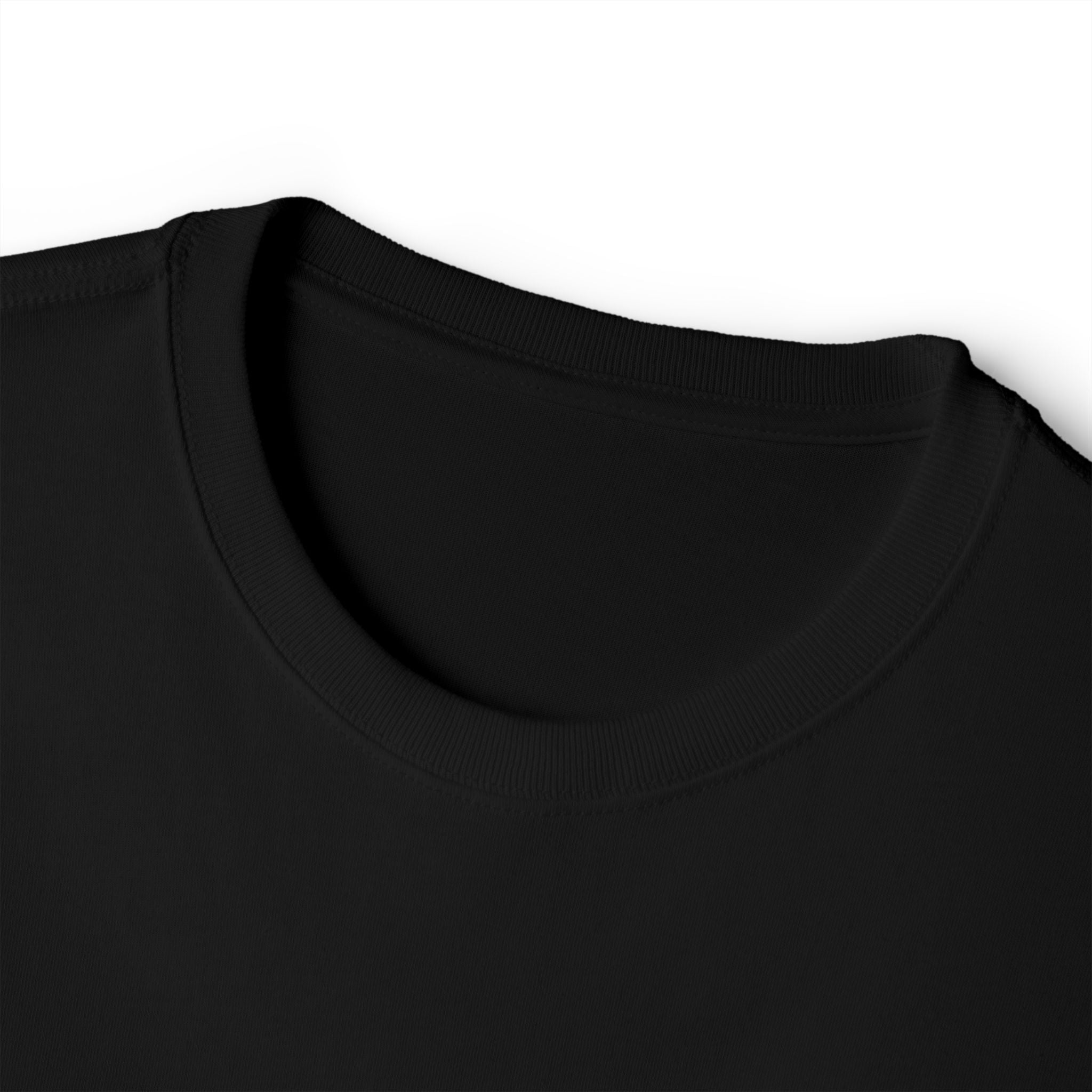 Boxy Tee — Minimal Script Chest Logo Black T‑Shirt