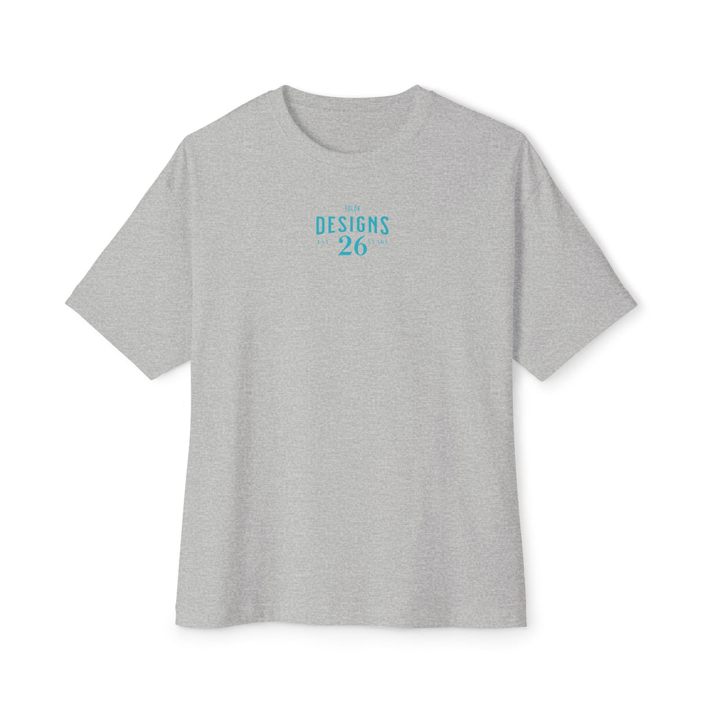 Designs 26 Graphic Tee — Minimal Retro Logo Oversized Boxy T‑Shirt