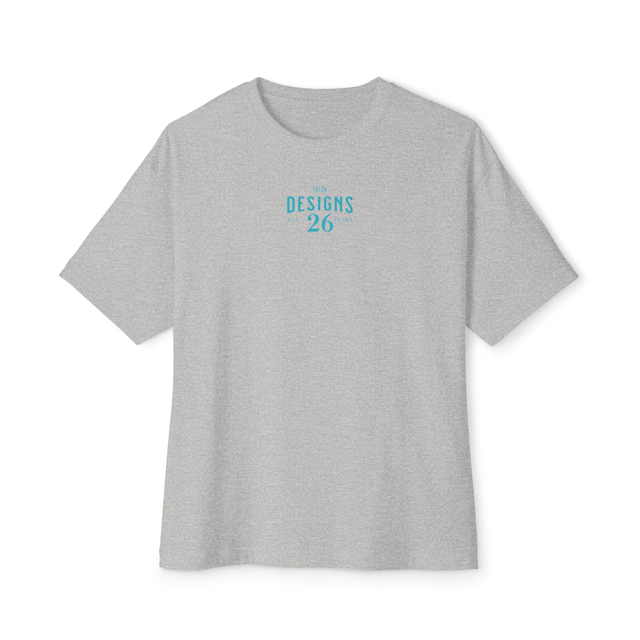 Designs 26 Graphic Tee — Minimal Retro Logo Oversized Boxy T‑Shirt