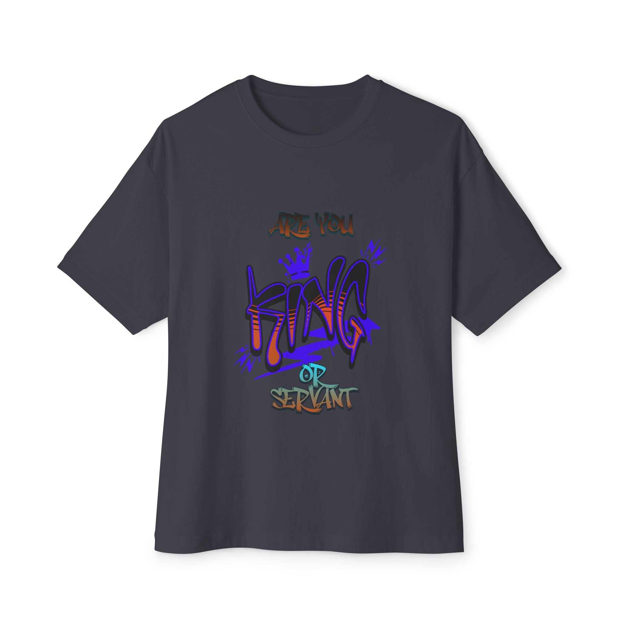 King Graffiti Tee — "Are You King" Streetwear Boxy T‑Shirt