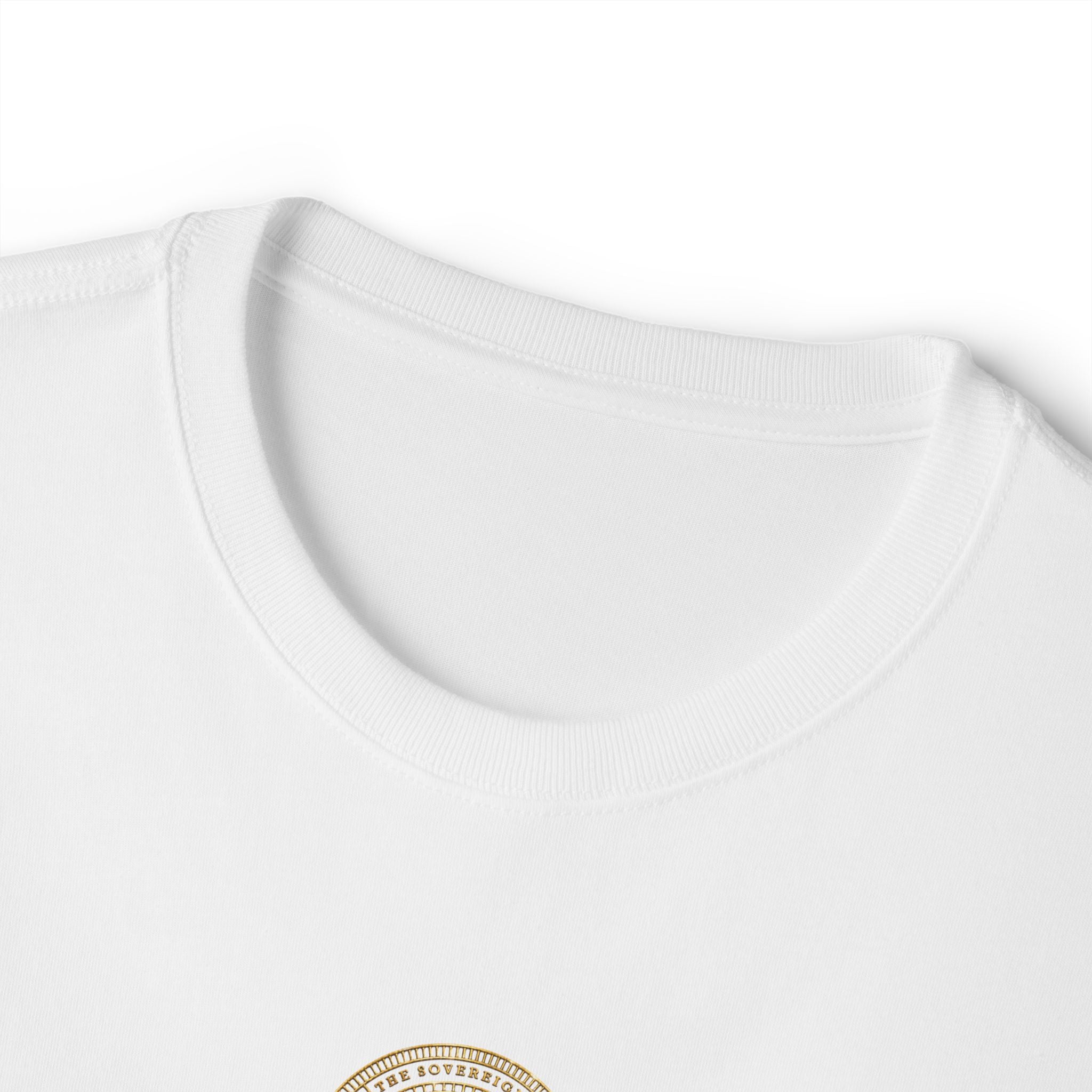 Minimalist 'Lucky Coin' Oversized Tee — Small Gold Coin Graphic Chest Print