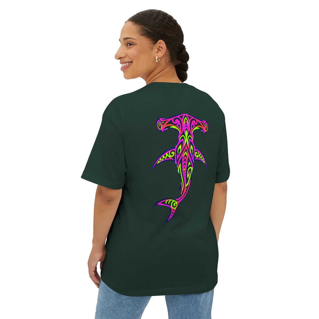 Hammerhead Shark Tee — Tribal Neon Hammerhead Graphic Shirt