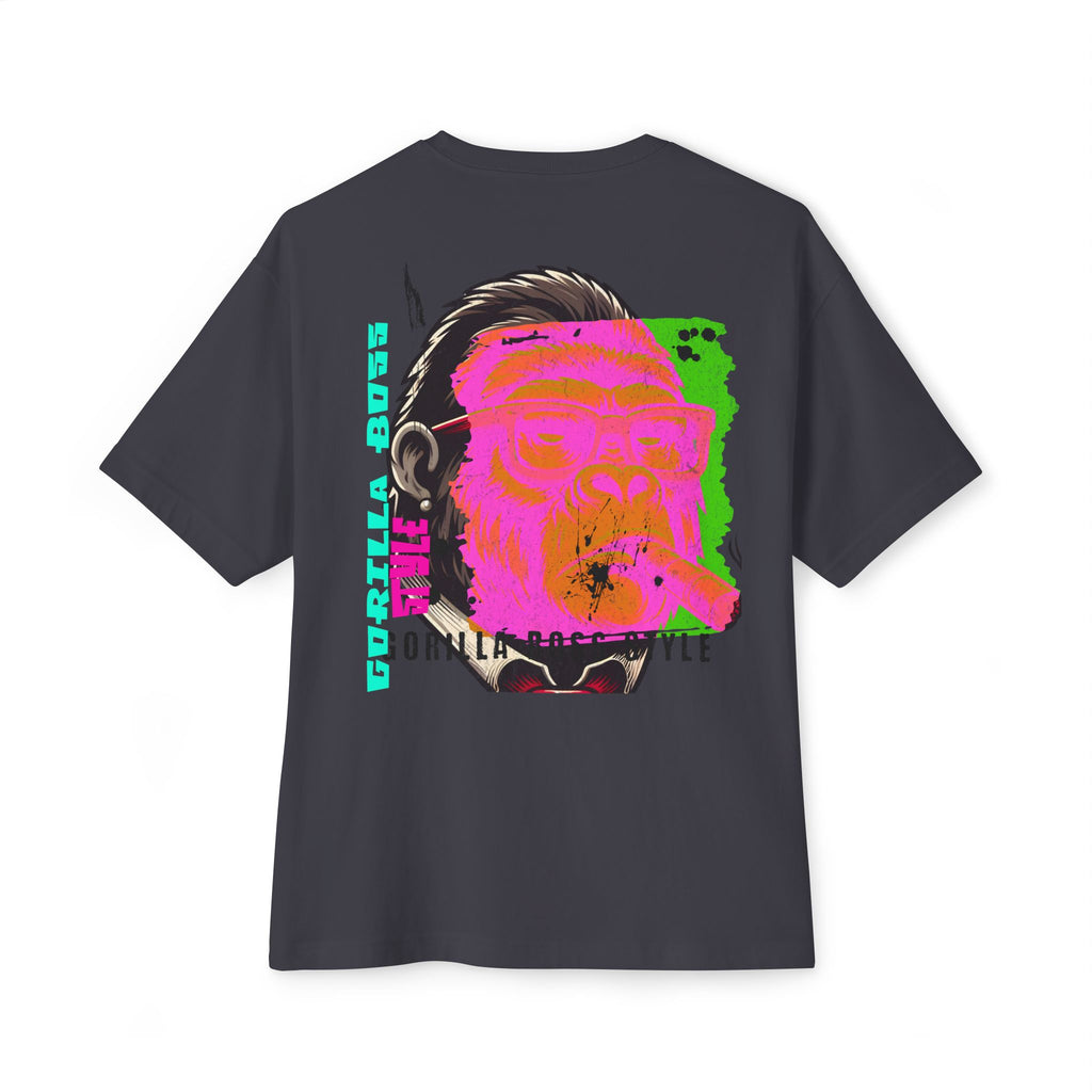 Graphic Tee — Neon Glitch Portrait Boxy T-Shirt