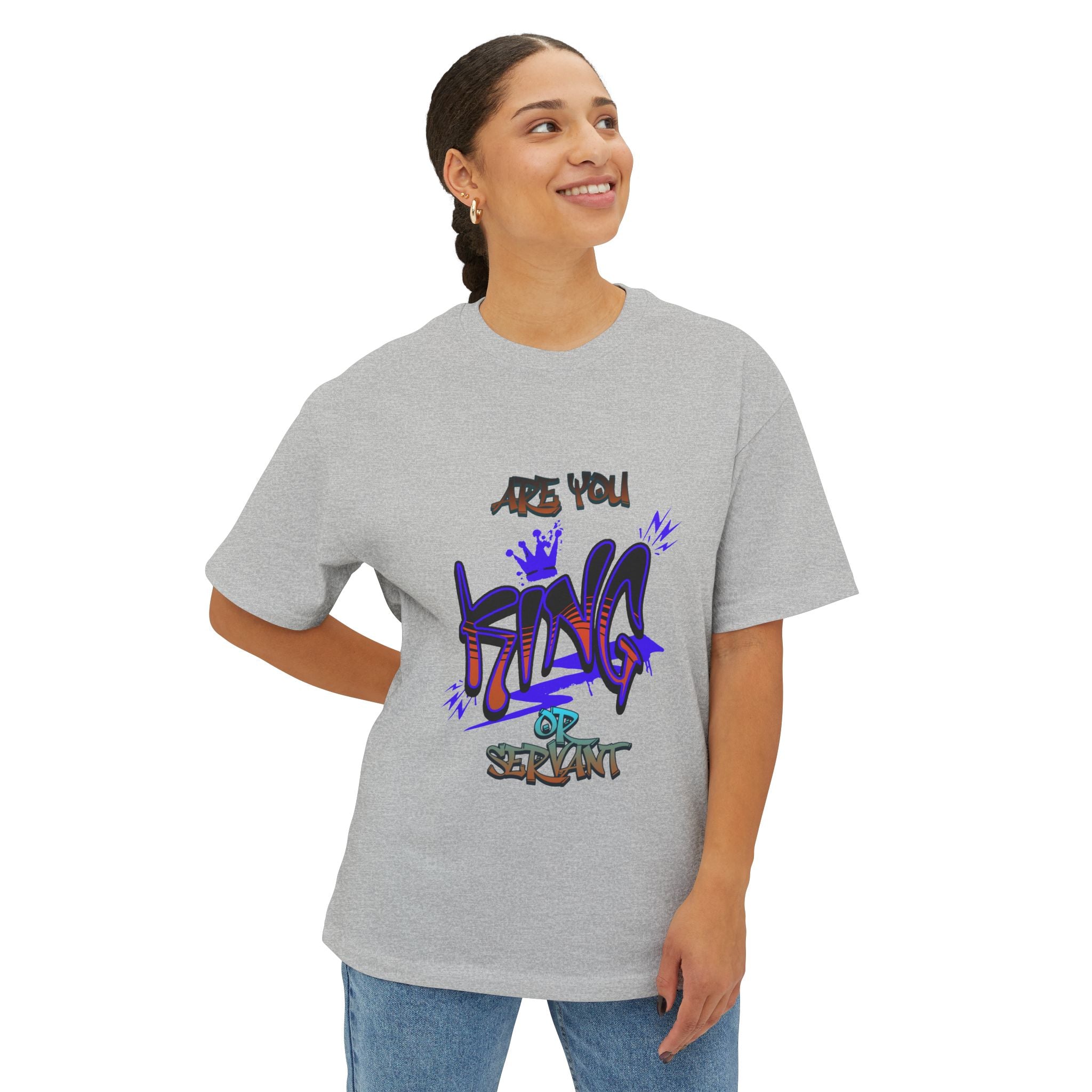 King Graffiti Tee — "Are You King" Streetwear Boxy T‑Shirt