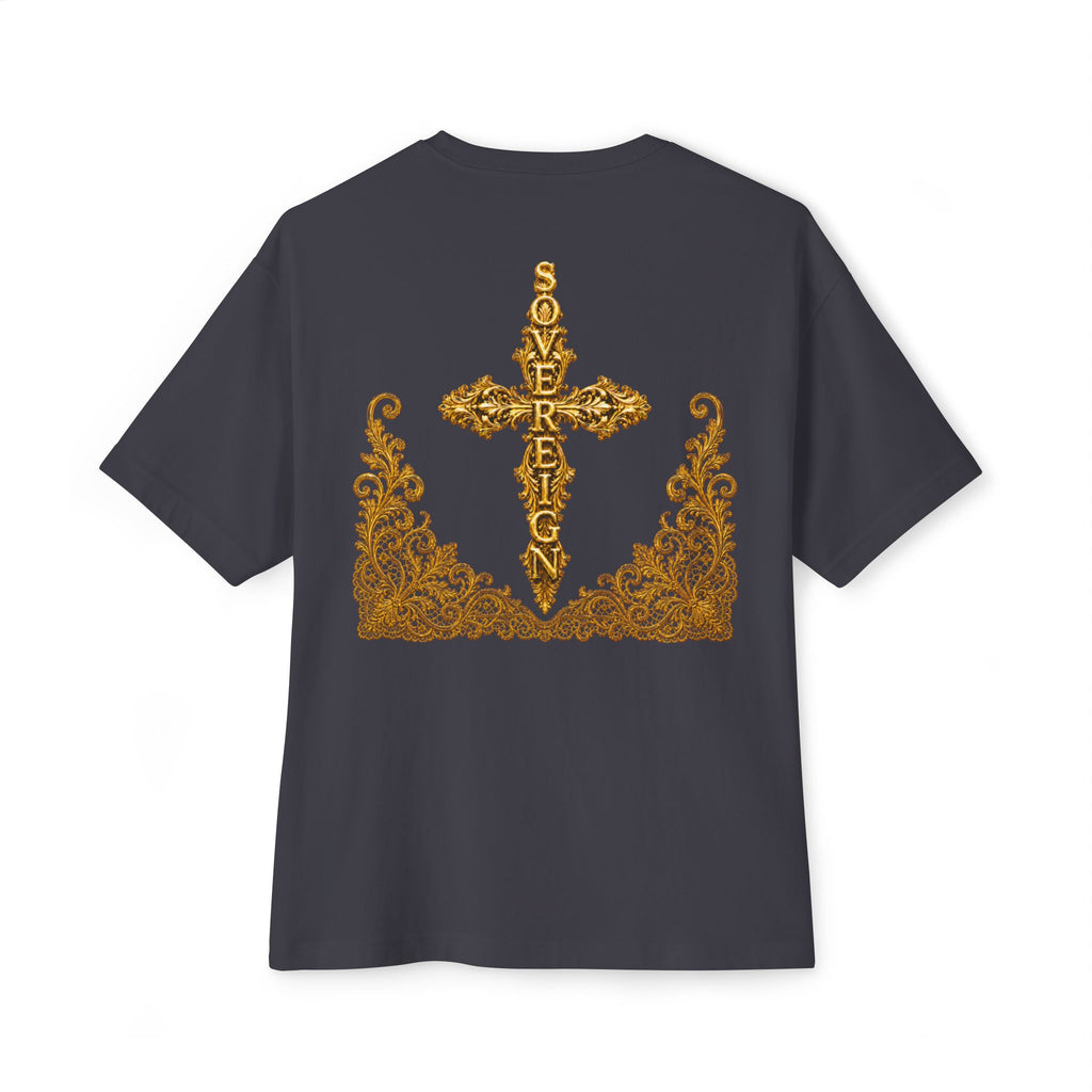 Sovereign Gold Cross T‑Shirt — Ornate Religious Graphic Tee