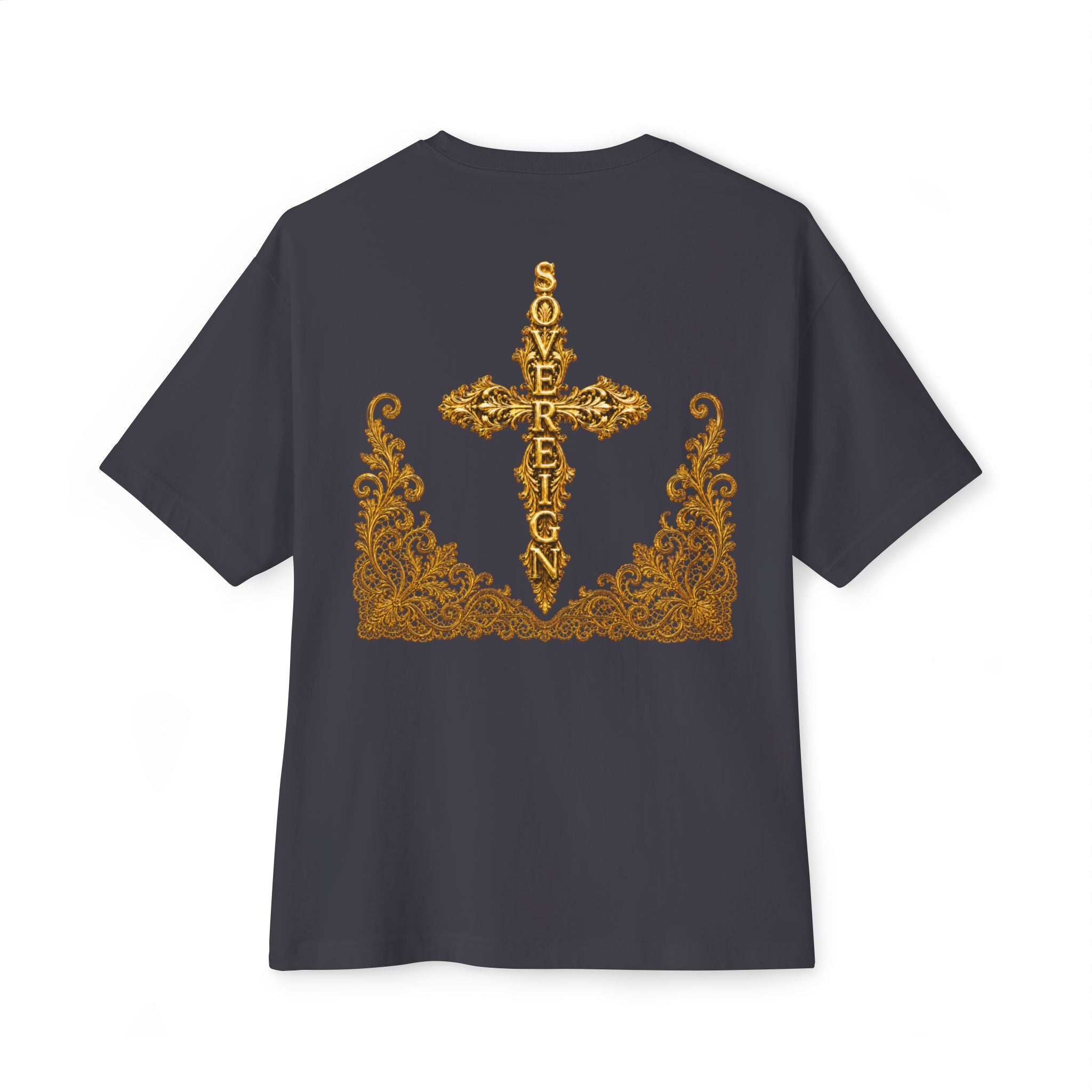 Sovereign Gold Cross T‑Shirt — Ornate Religious Graphic Tee