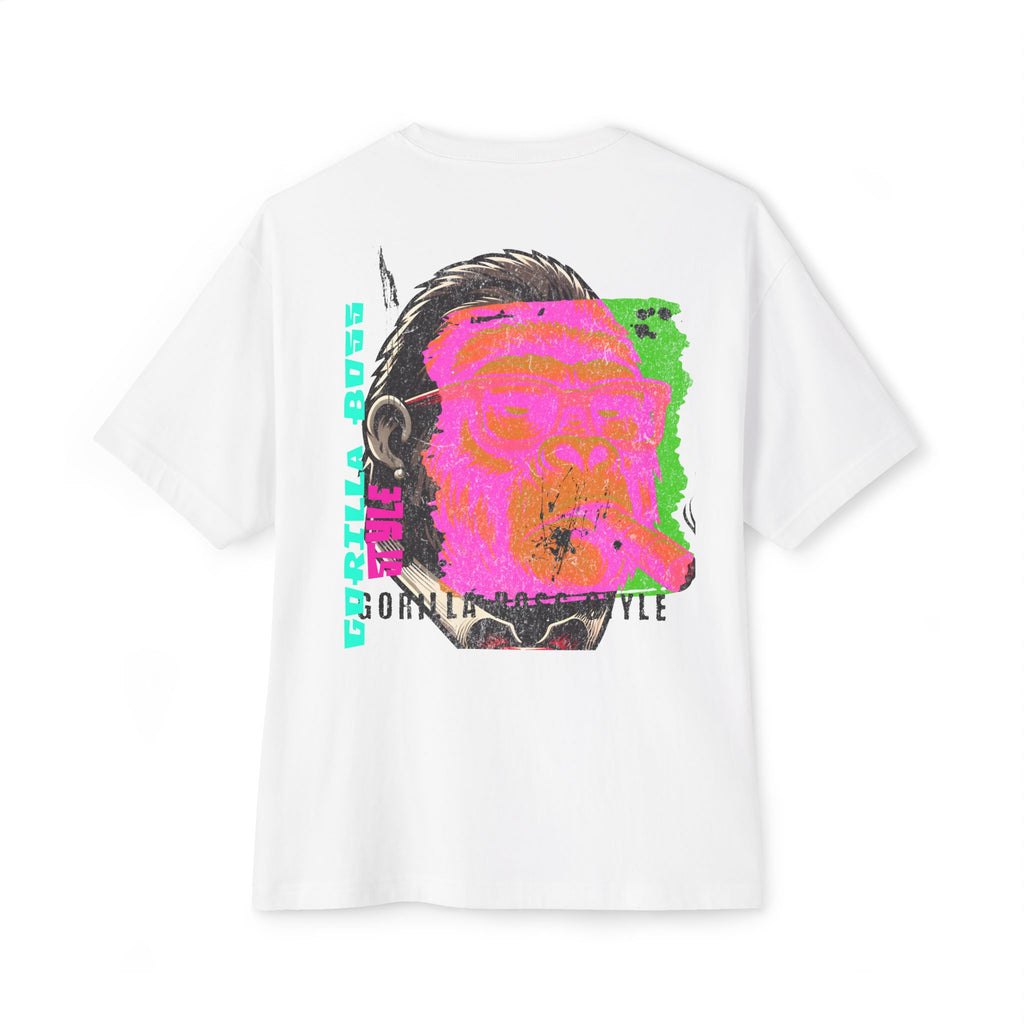 Graphic Tee — Neon Glitch Portrait Boxy T-Shirt
