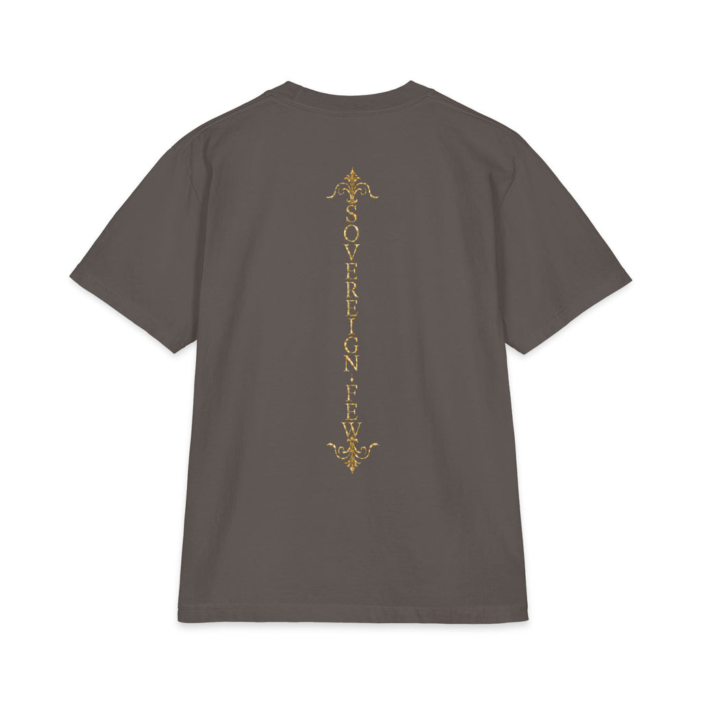 Sovereign Blessings T‑Shirt — Ornate Gold Script Short Sleeve