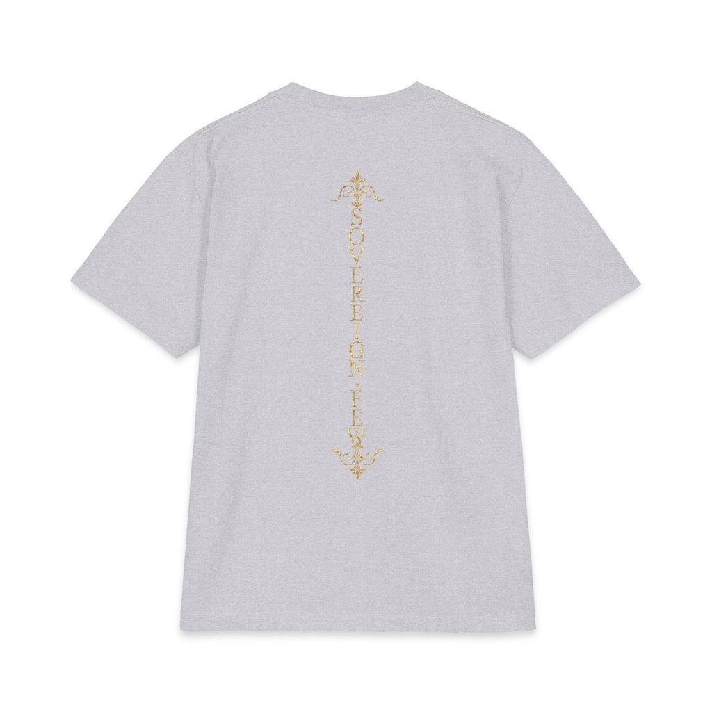 Sovereign Blessings T‑Shirt — Ornate Gold Script Short Sleeve