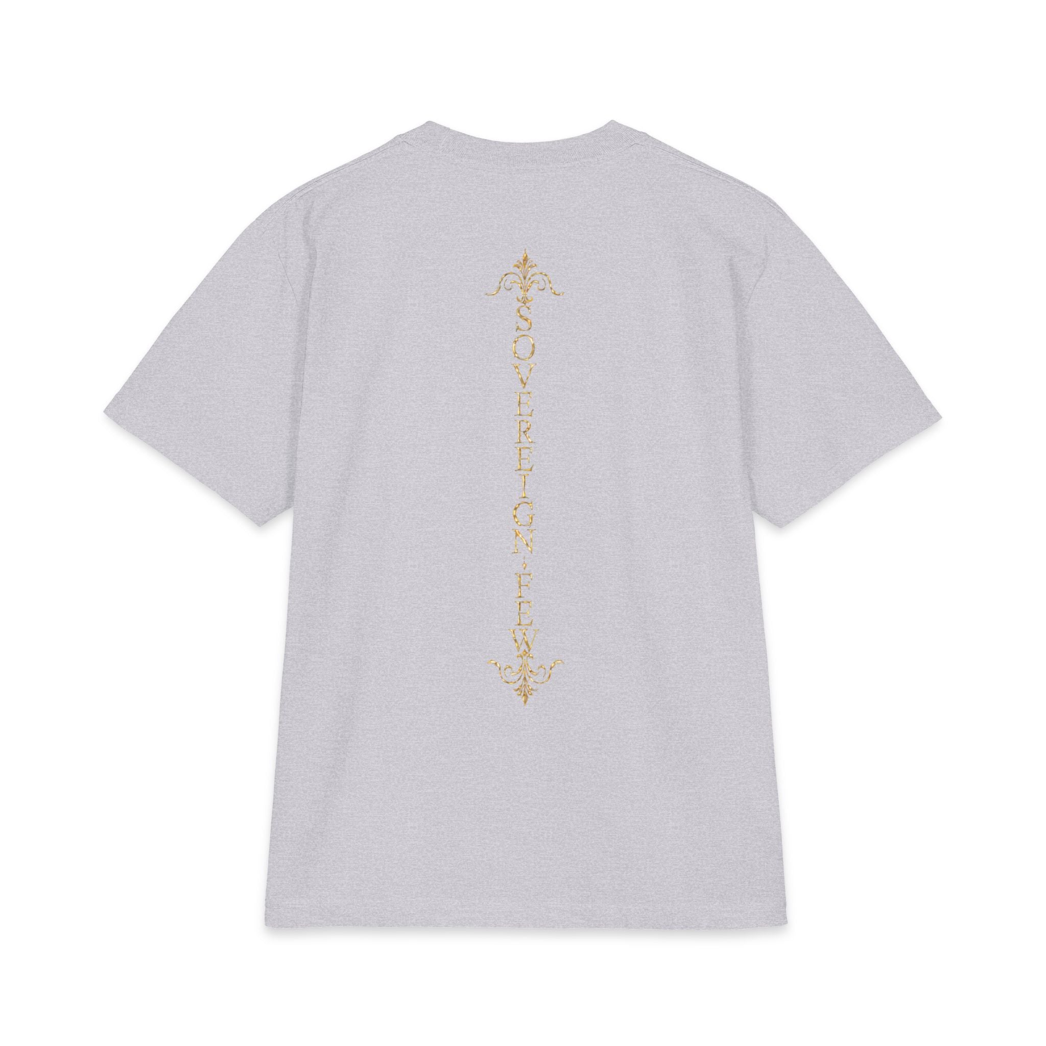 Sovereign Blessings T‑Shirt — Ornate Gold Script Short Sleeve