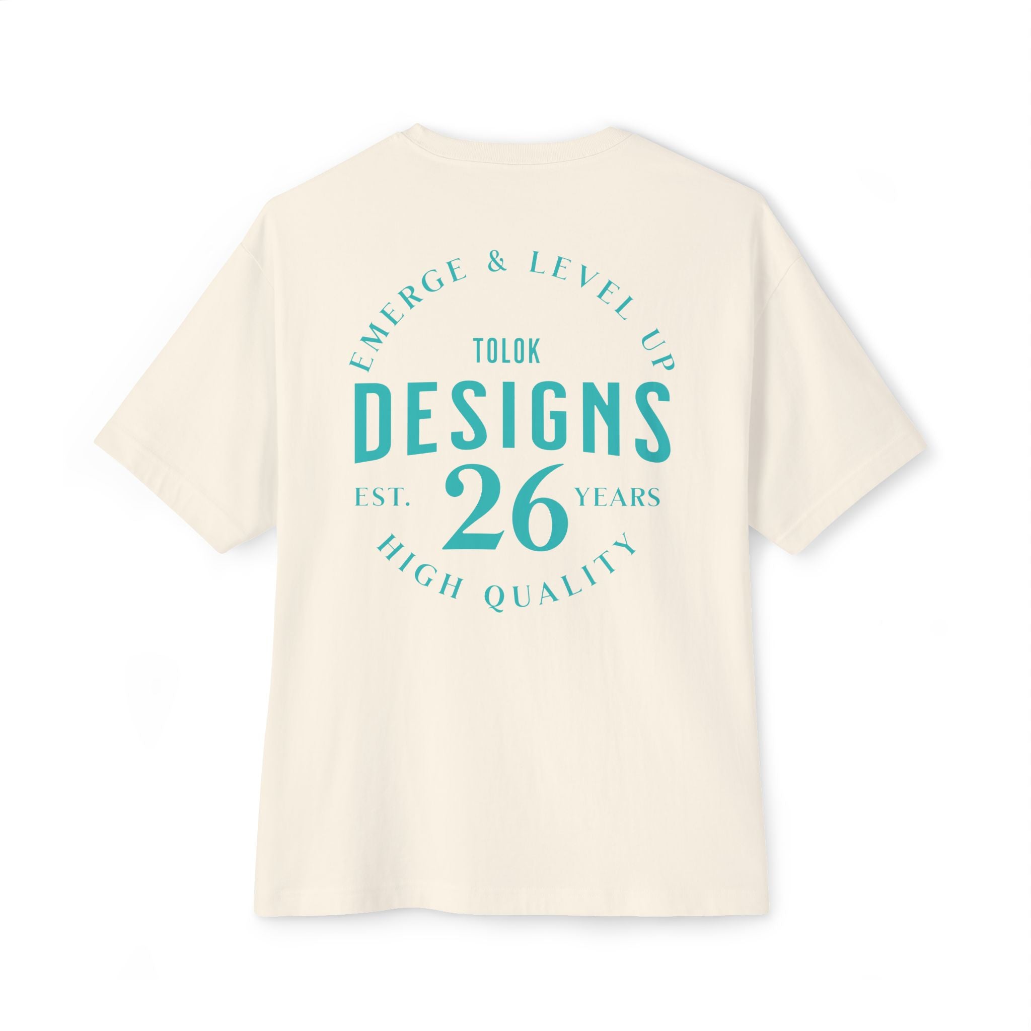 Designs 26 Graphic Tee — Minimal Retro Logo Oversized Boxy T‑Shirt