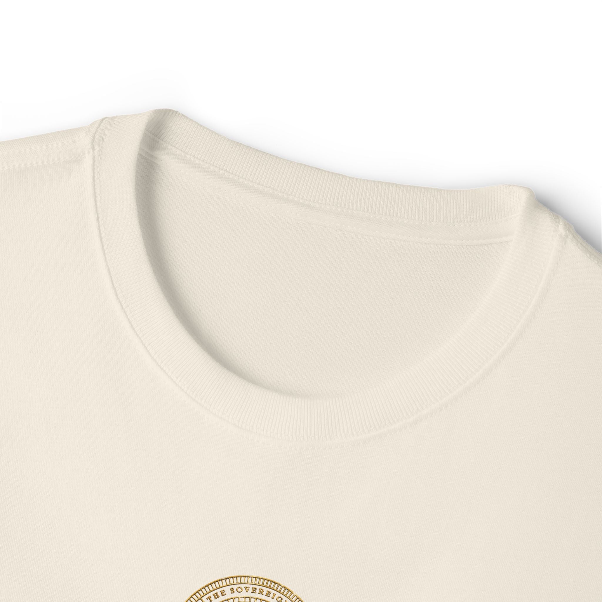 Minimalist 'Lucky Coin' Oversized Tee — Small Gold Coin Graphic Chest Print
