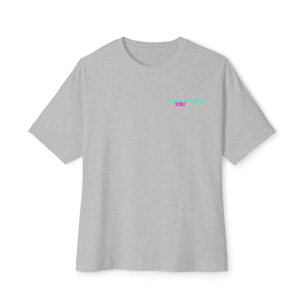 Graphic Tee — Neon Glitch Portrait Boxy T-Shirt