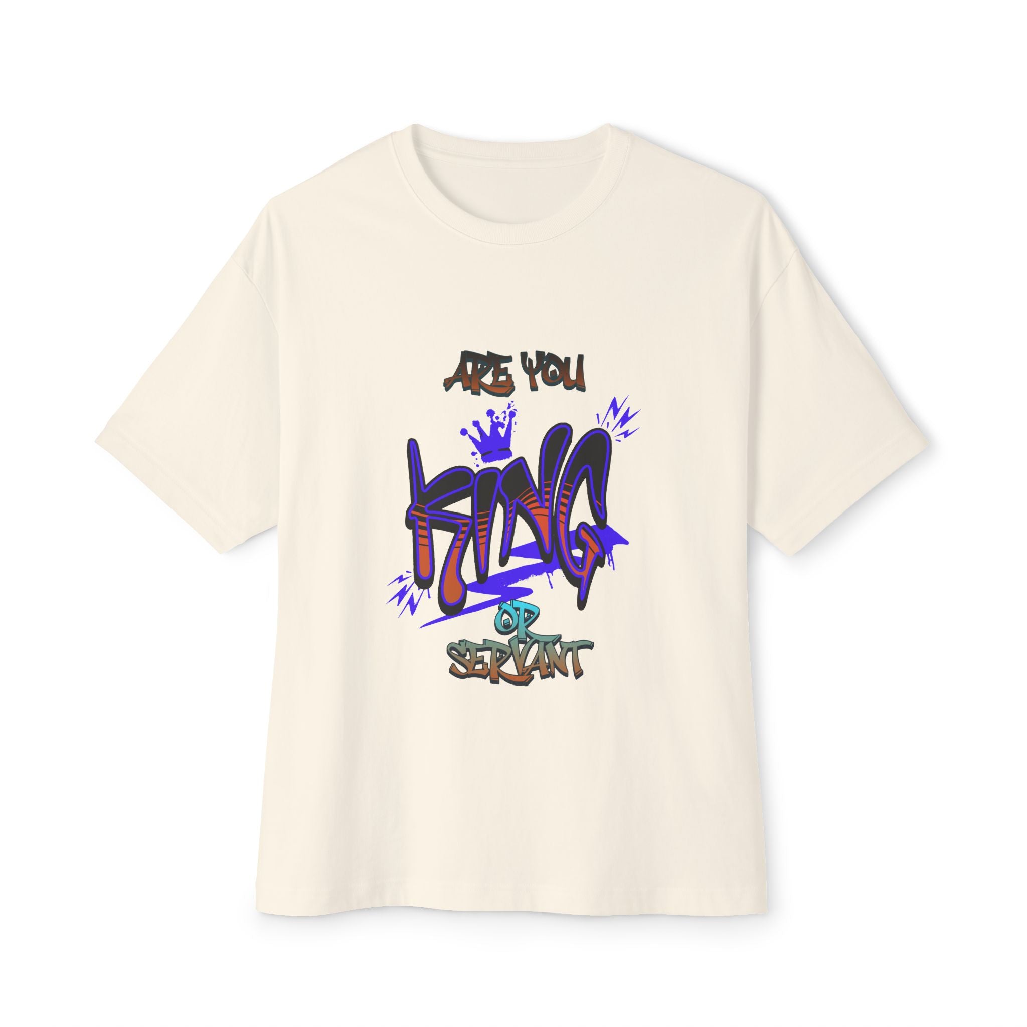 King Graffiti Tee — "Are You King" Streetwear Boxy T‑Shirt