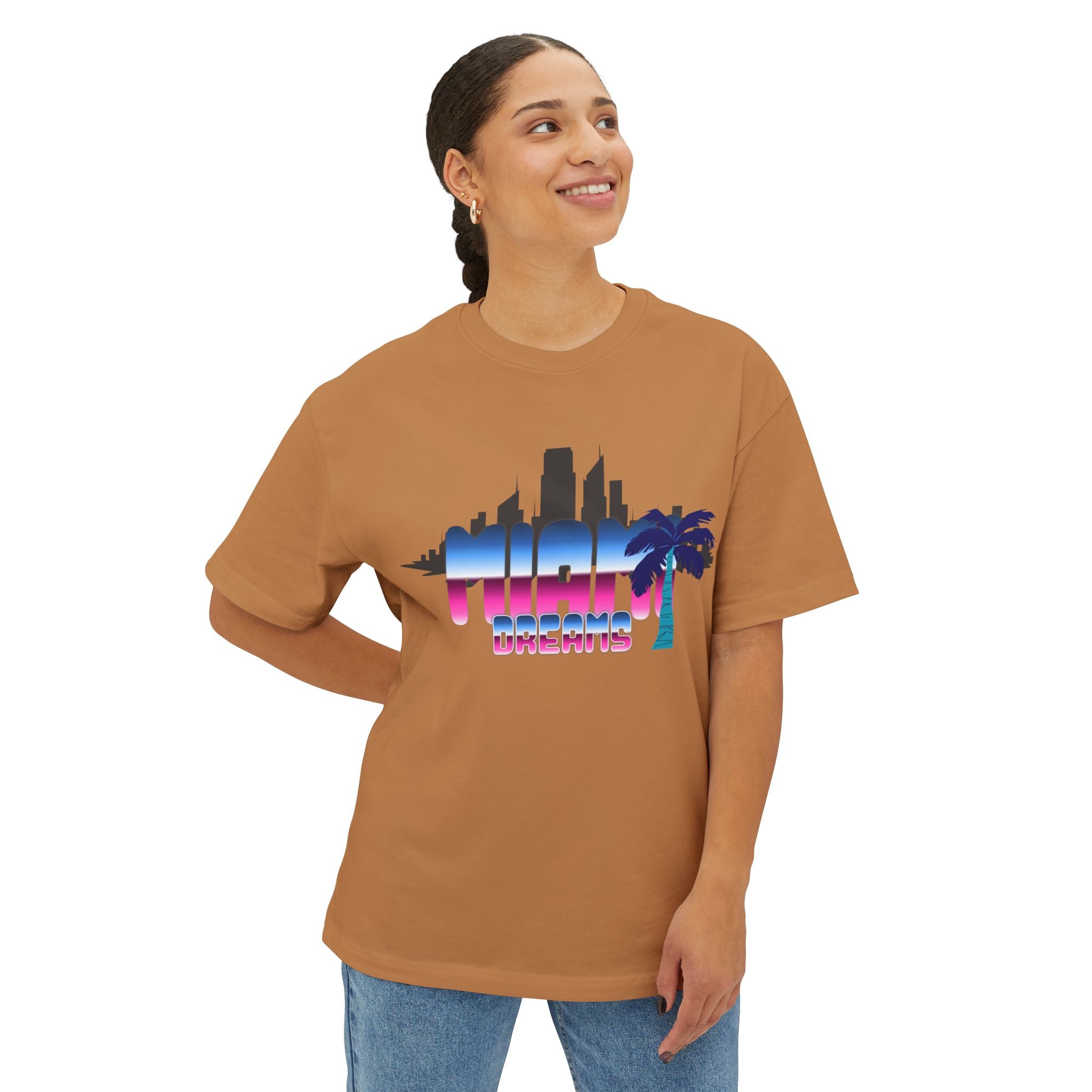 Retro Miami Skyline Tee — "High Limits" Vaporwave Palm Graphic