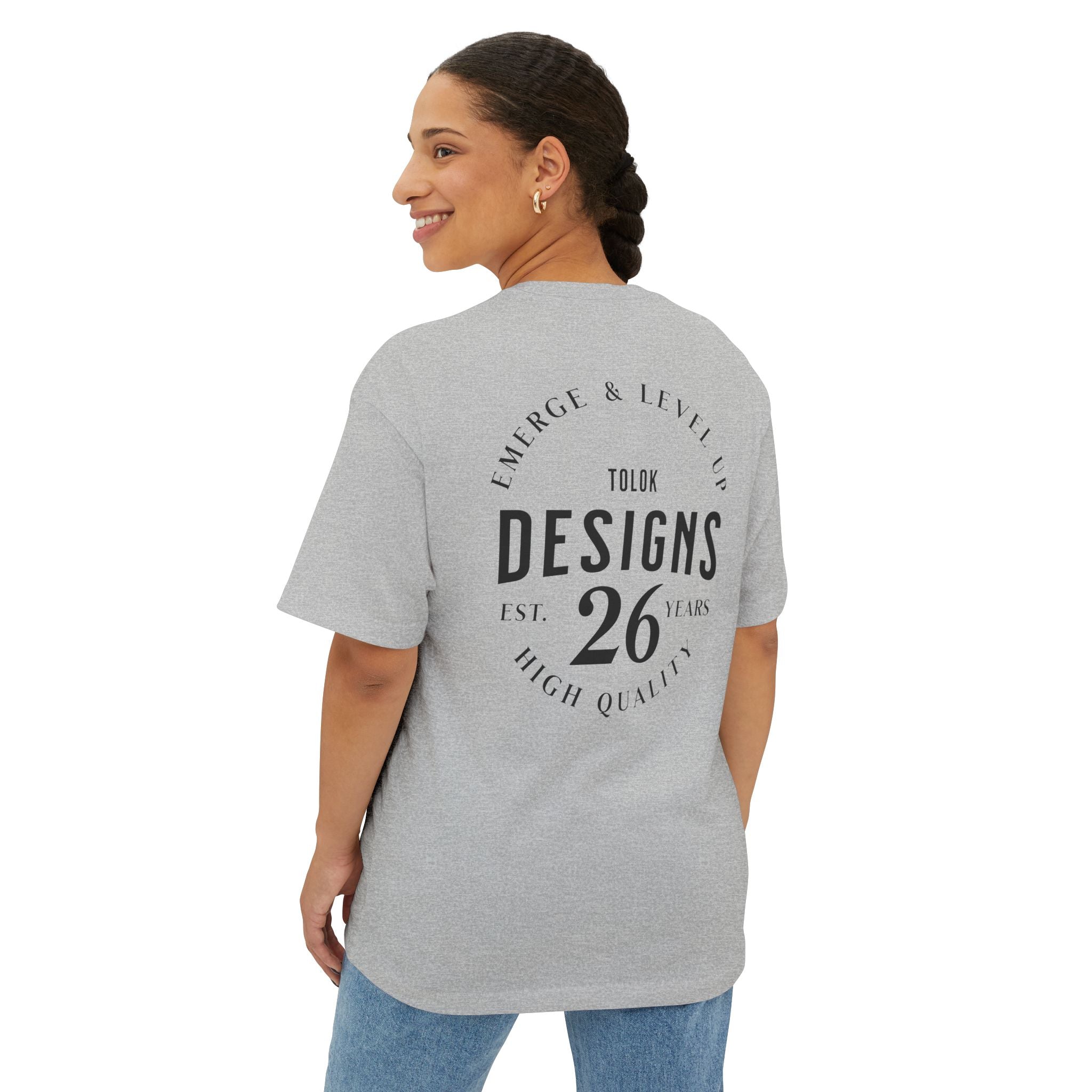 Boxy Tee - 'Designs 26' Minimal Logo Oversized T-Shirt
