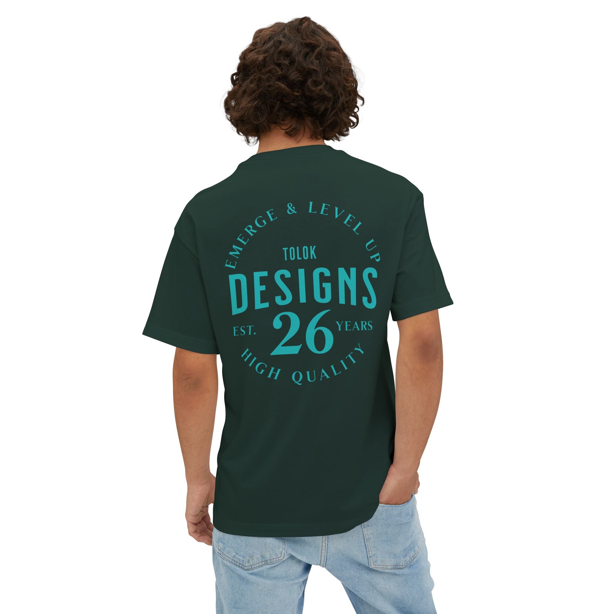 Designs 26 Graphic Tee — Minimal Retro Logo Oversized Boxy T‑Shirt