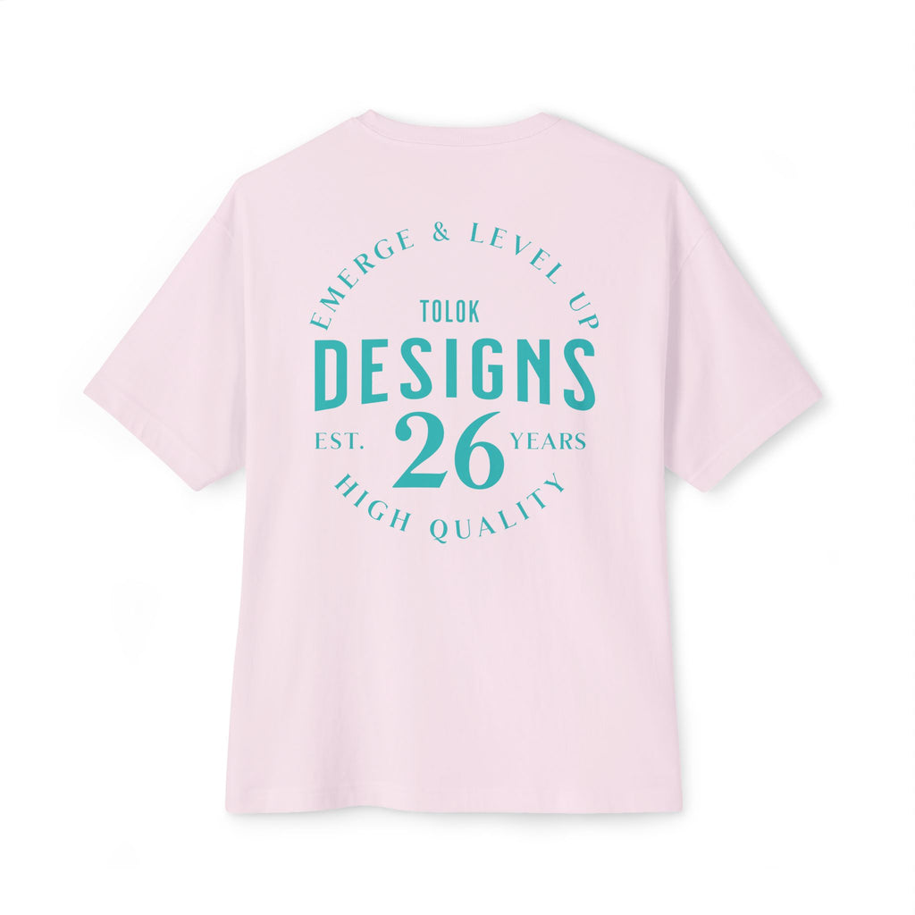 Designs 26 Graphic Tee — Minimal Retro Logo Oversized Boxy T‑Shirt