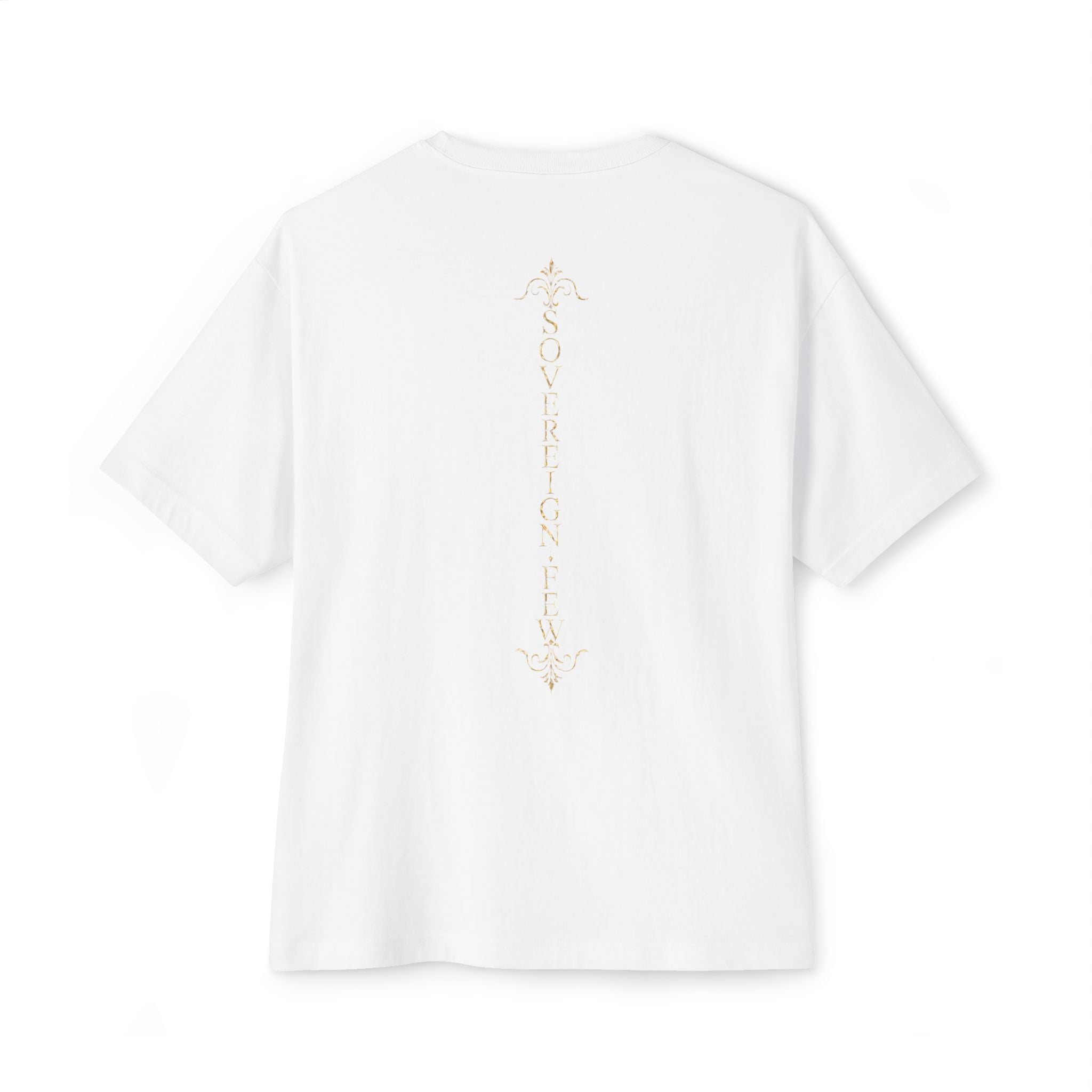 Sovereign Blessings T‑Shirt — Ornate Gold Script Short Sleeve