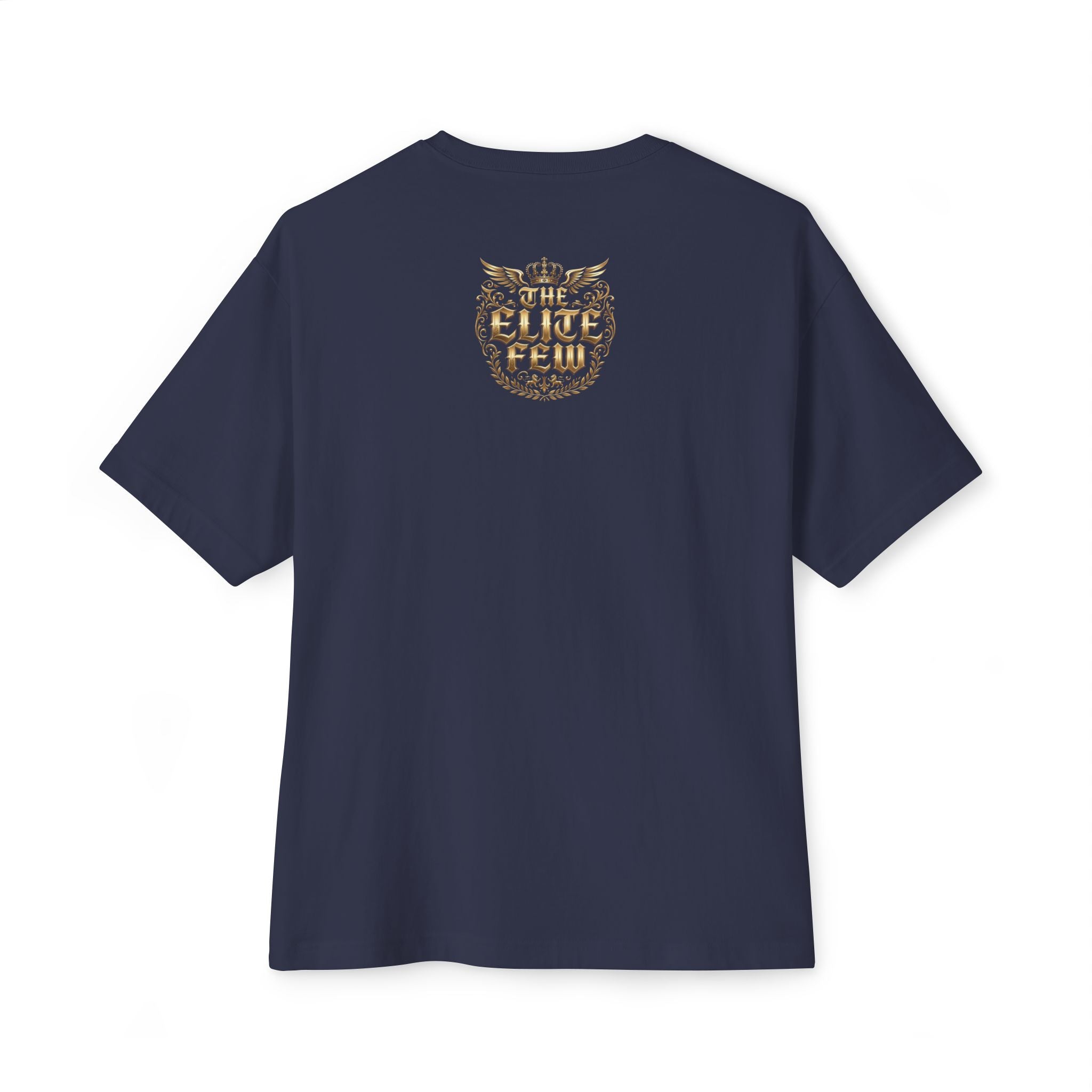 Boxy Tee — Minimal Gold Floral Front & 'Elite Crew' Back Graphic