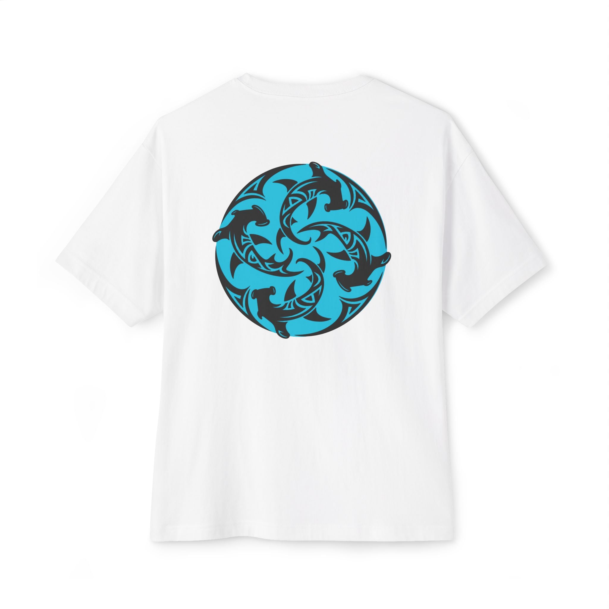 Shark Mandala Tee — Ocean Tribal Graphic Boxy T‑Shirt