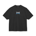 Elevated Flame Graphic Tee — "ELEVATED" Blue Flame Logo Boxy T-Shirt