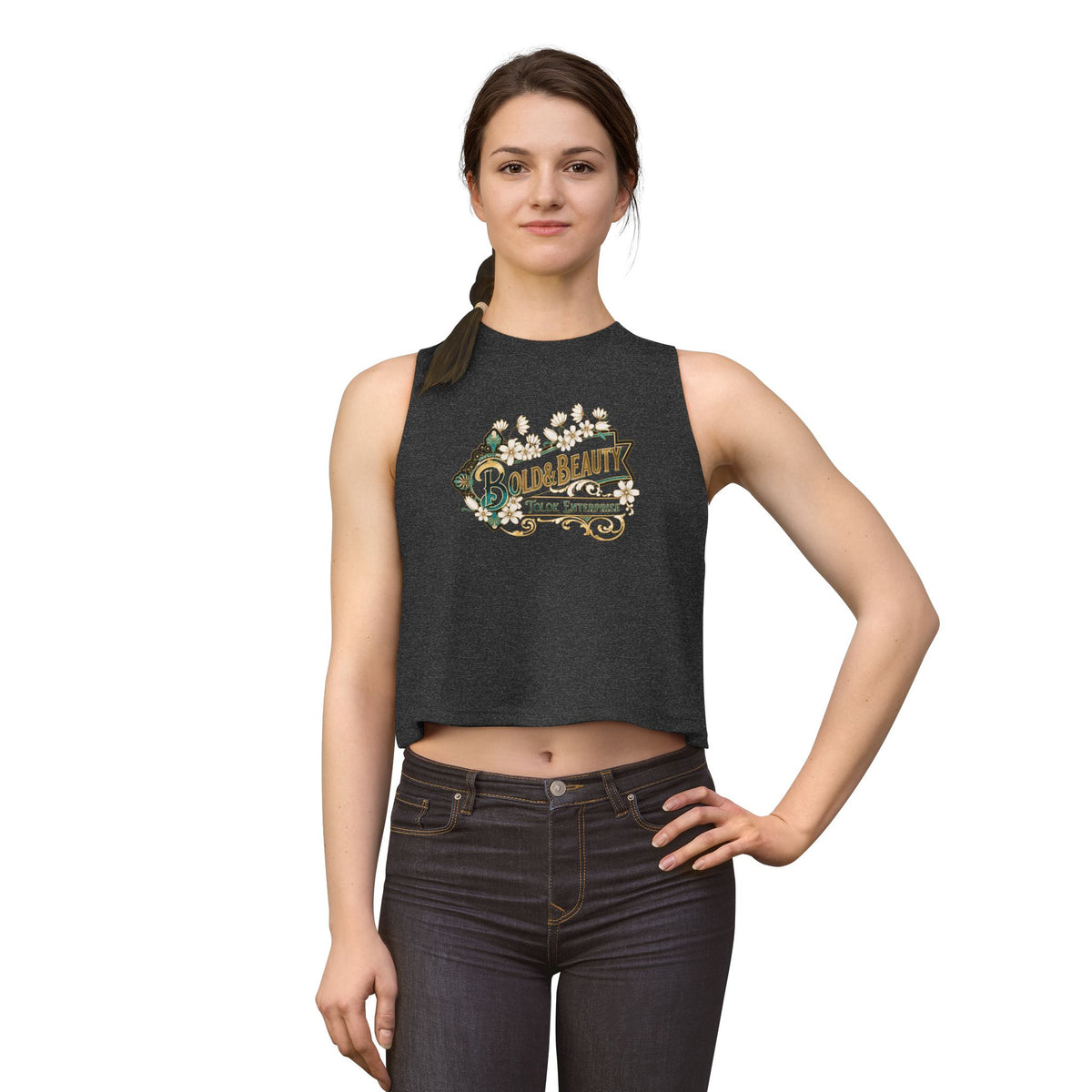 Bold & Beauty Women's Crop Top – Vintage Floral Graphic