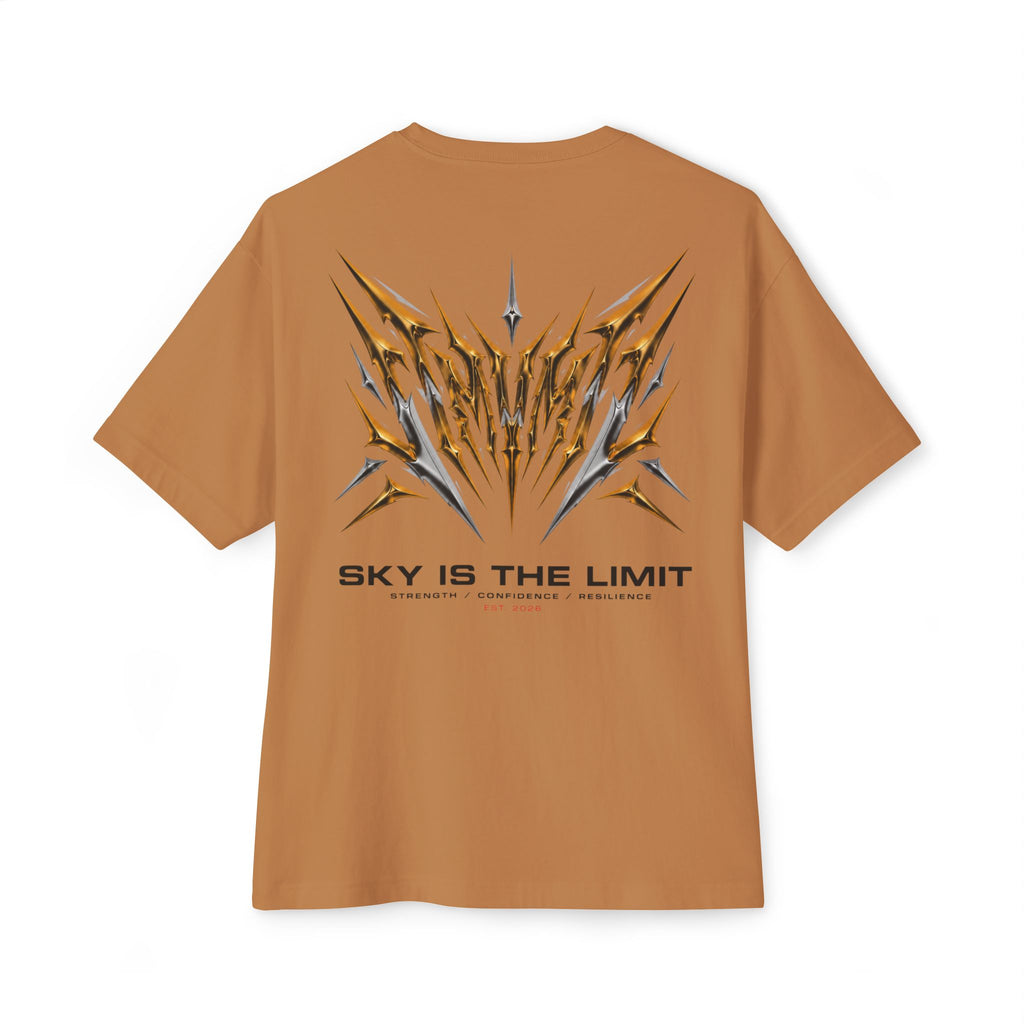 Sky Is The Limit Graphic Tee — Futuristic Tribal Backprint Cotton T-Shirt