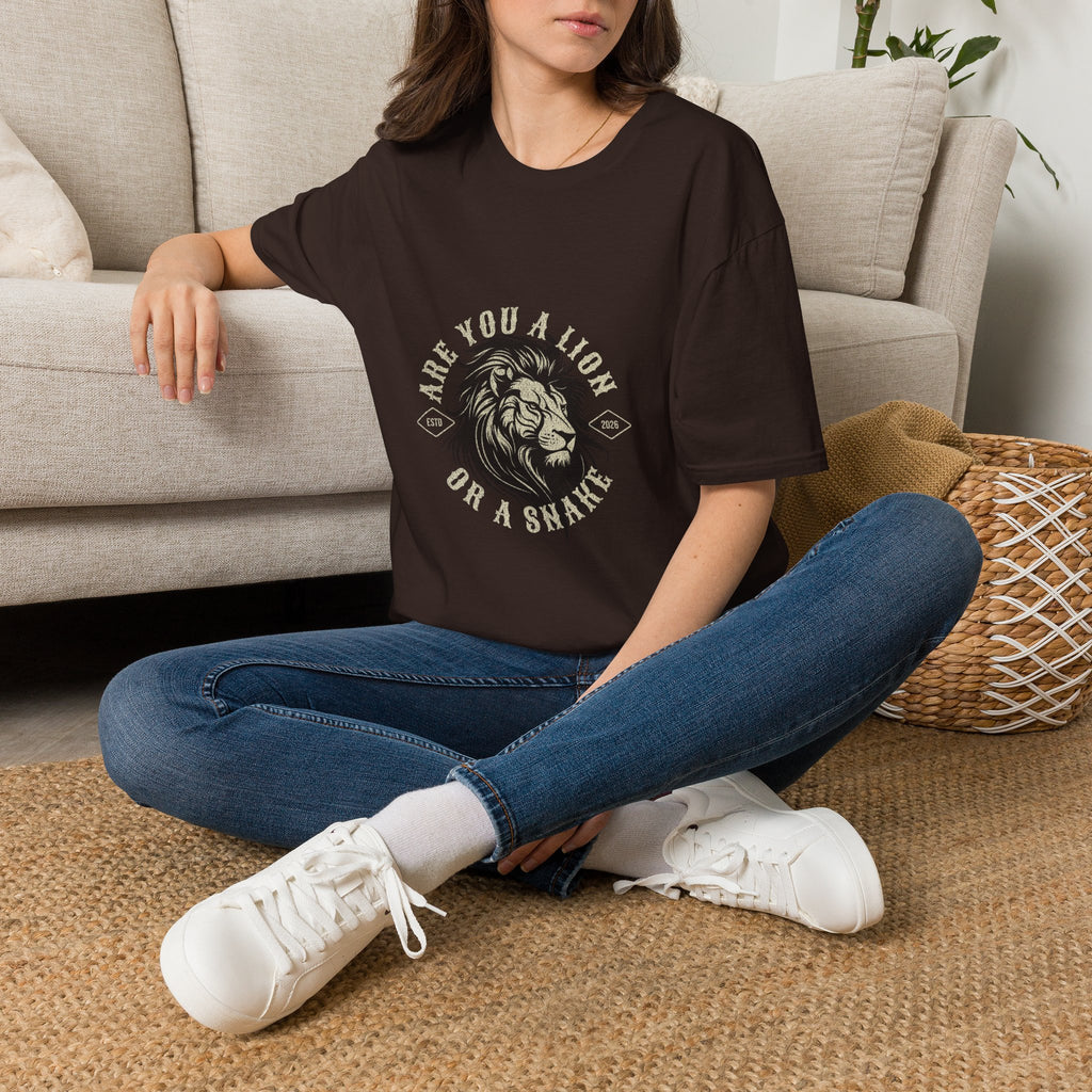 Are You a Lion or a Snake? Graphic Tee — Vintage Lion Emblem T-Shirt