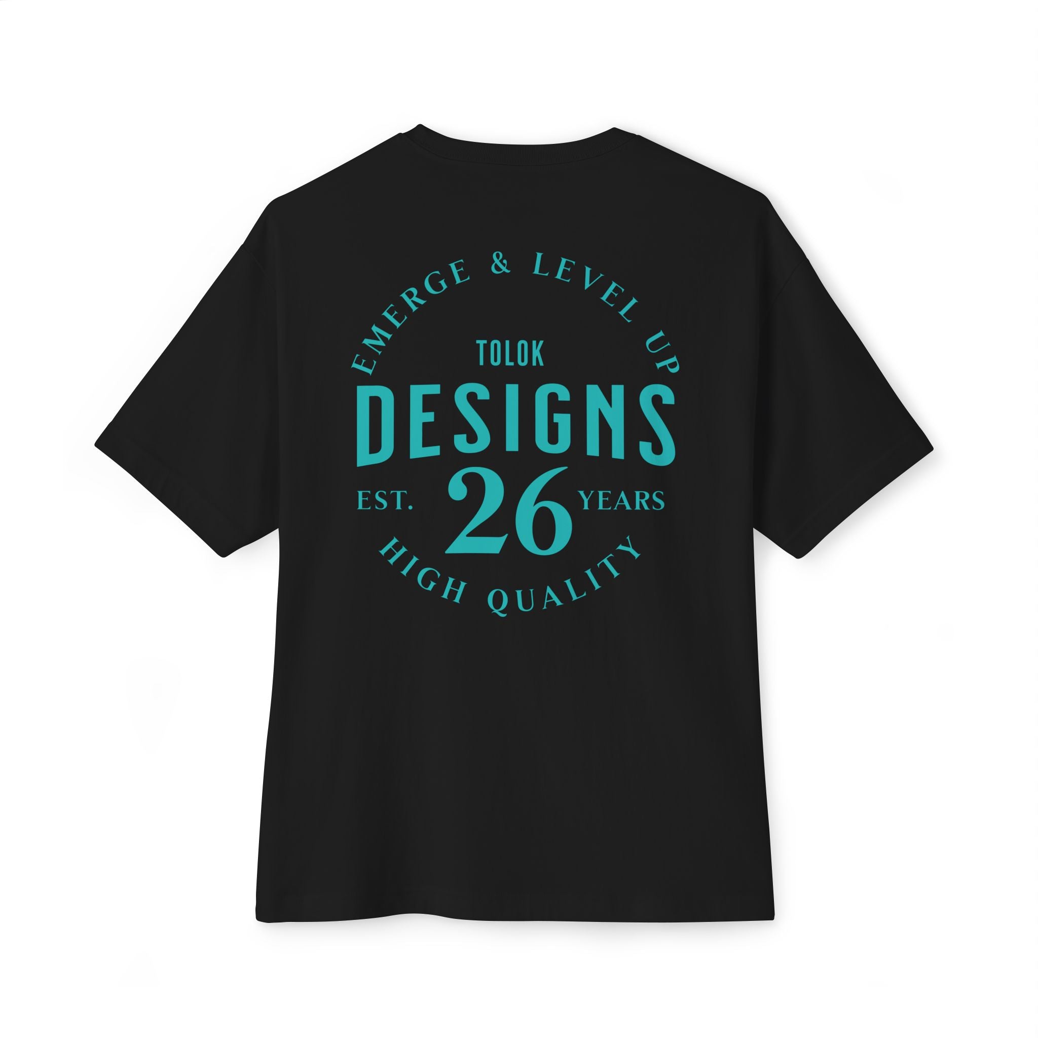 Designs 26 Graphic Tee — Minimal Retro Logo Oversized Boxy T‑Shirt