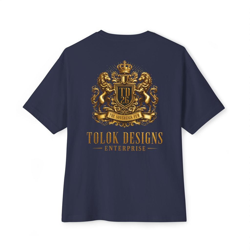 Minimalist 'Lucky Coin' Oversized Tee — Small Gold Coin Graphic Chest Print