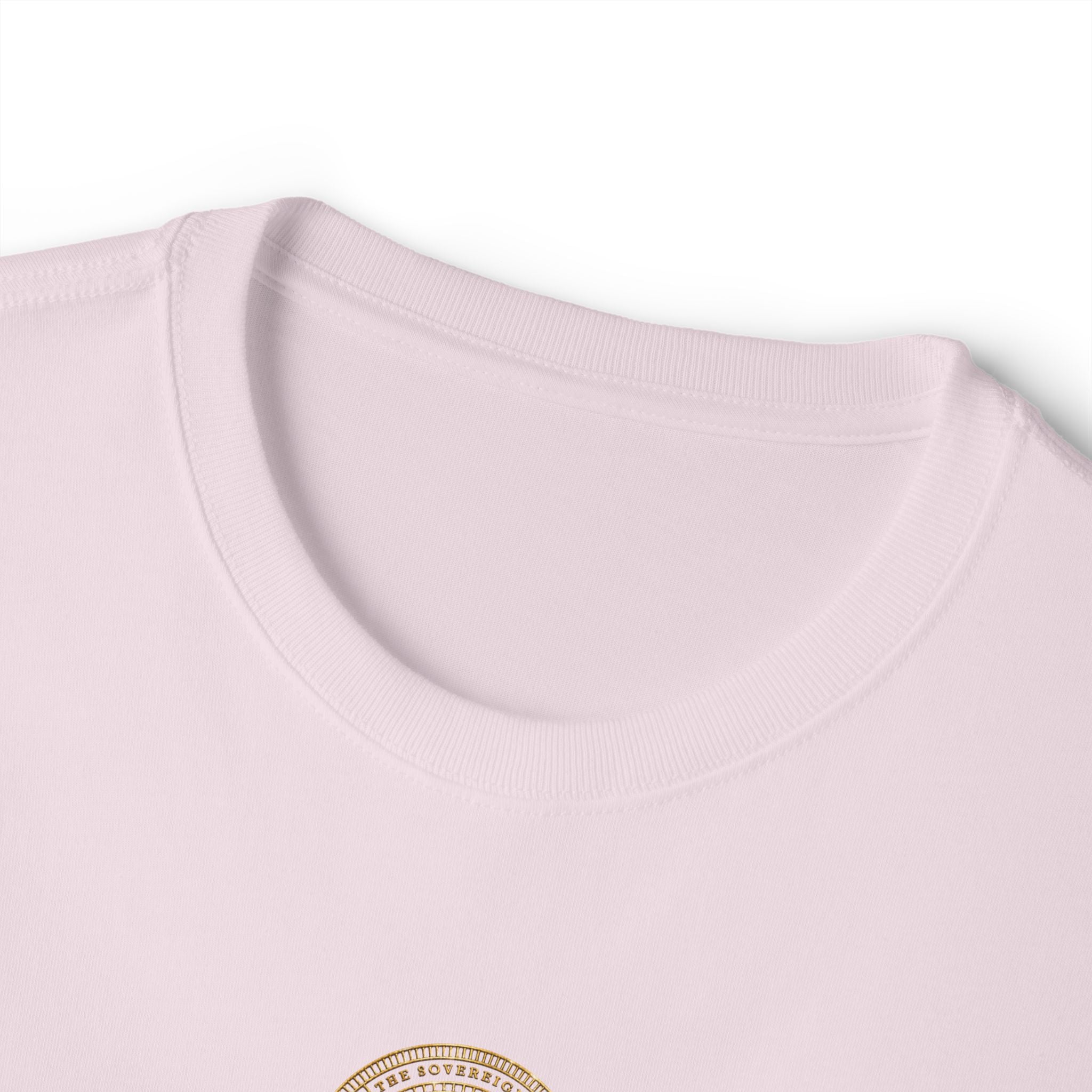 Minimalist 'Lucky Coin' Oversized Tee — Small Gold Coin Graphic Chest Print