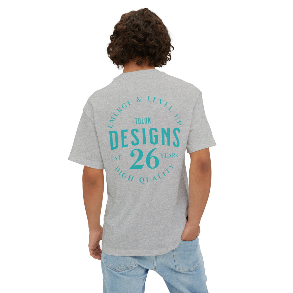 Designs 26 Graphic Tee — Minimal Retro Logo Oversized Boxy T‑Shirt