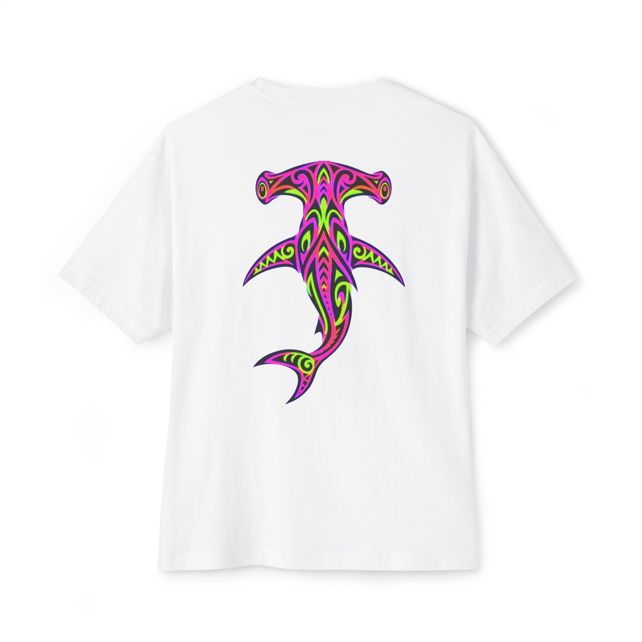 Hammerhead Shark Tee — Tribal Neon Hammerhead Graphic Shirt